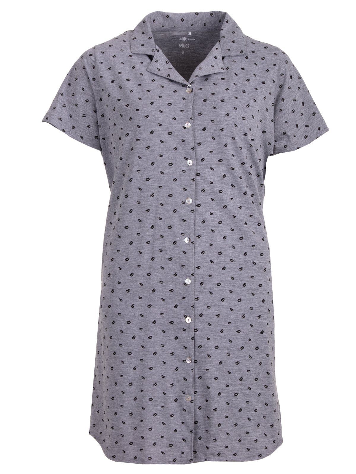 zeitlos Nachthemd Kussmund Print Bigshirt Kurzarm