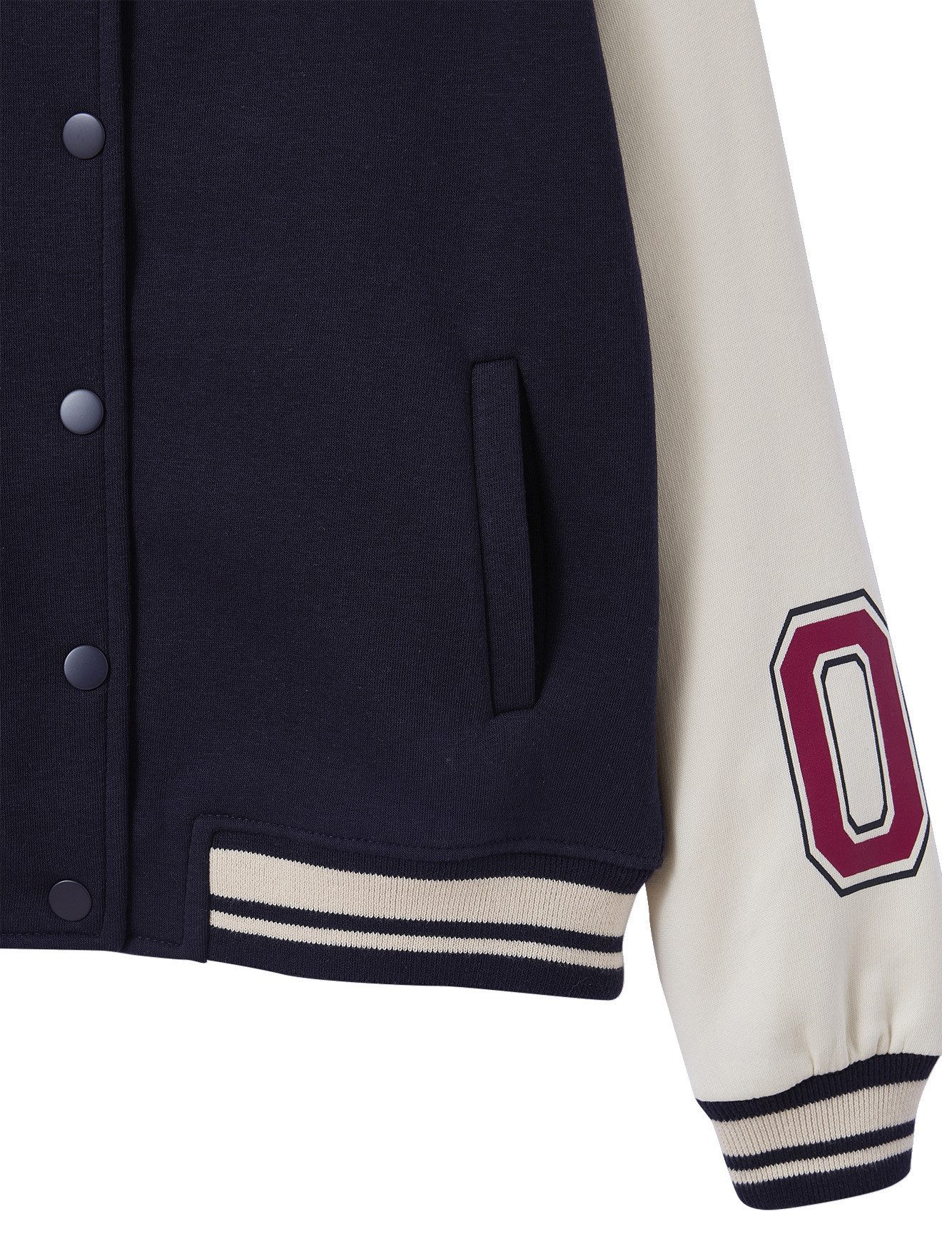 jonen Sweatjacke College-Sweatjacke mit Kontrastärmeln Mädchen
