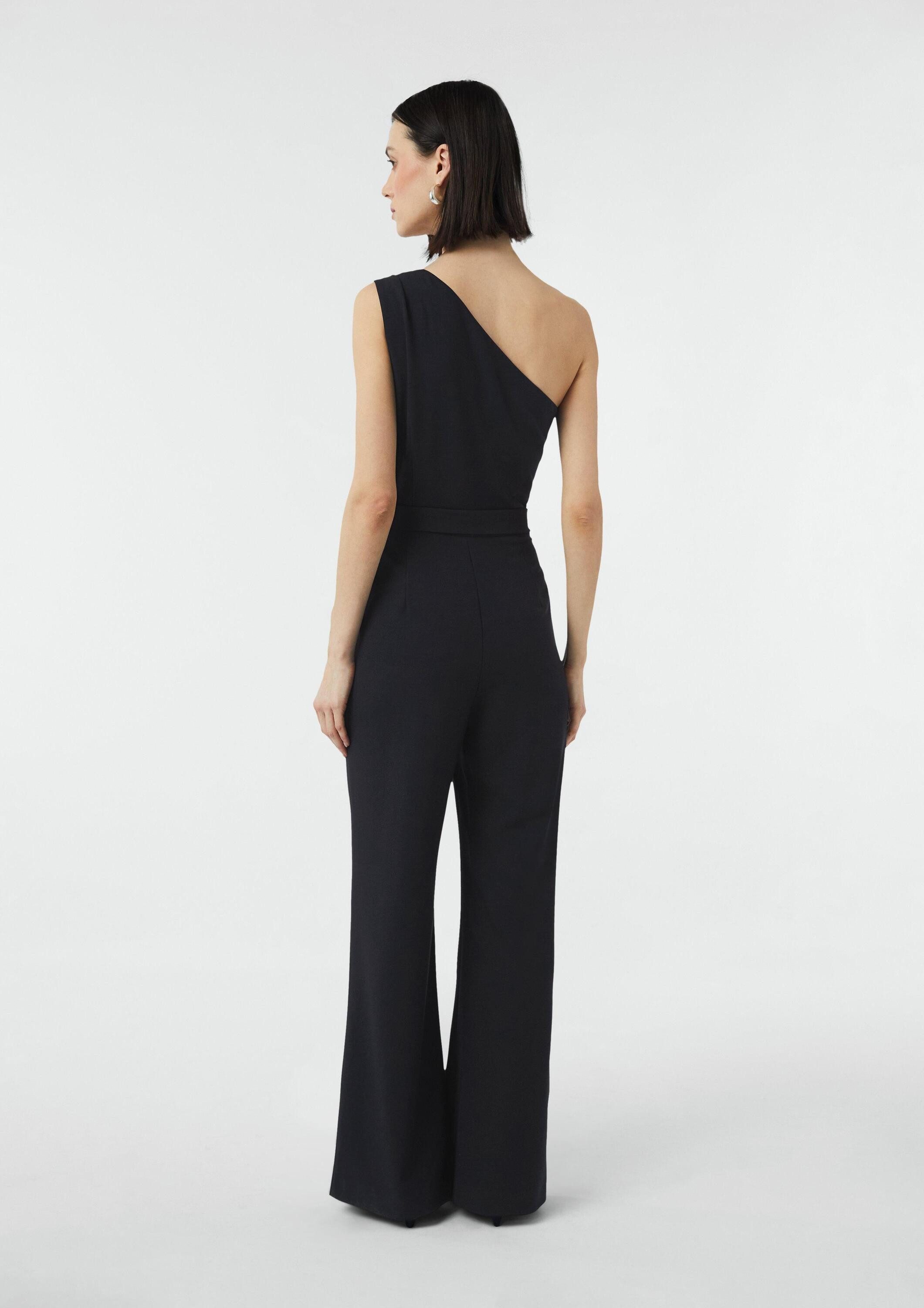 comma Jumpsuit Overall Festiver Oneshoulder-Overall aus Crêpe