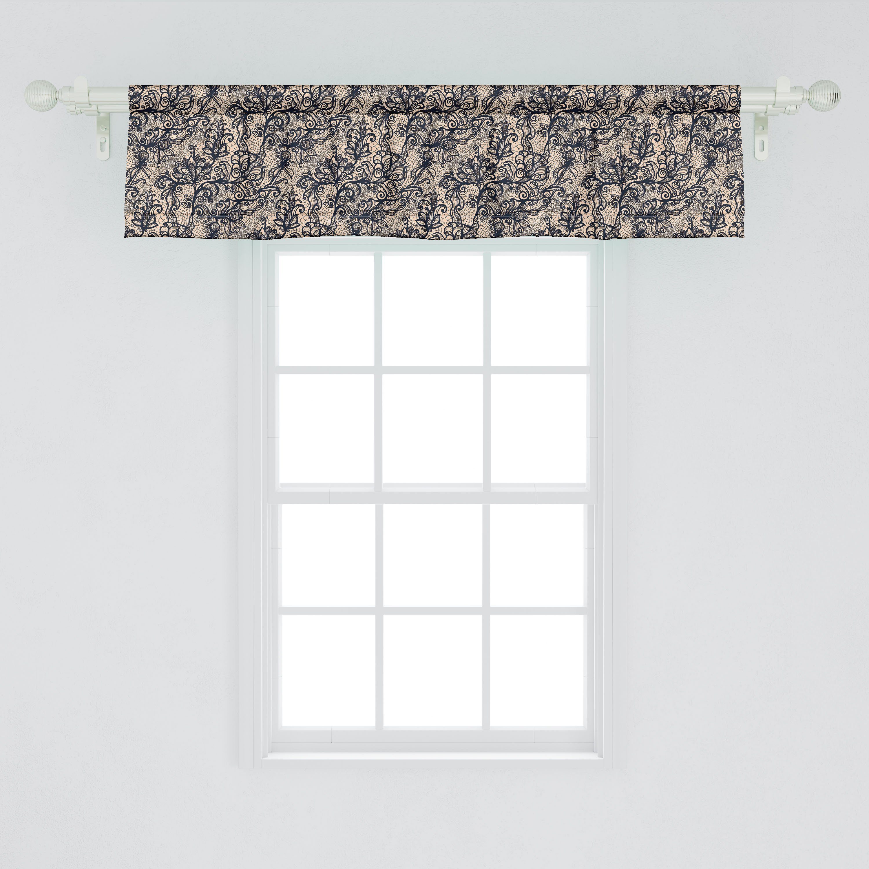 Scheibengardine Vorhang Volant Feminine Schlafzimmer Abakuhaus, für Dekor mit Stangentasche, Nature Inspired gotisch Küche Microfaser