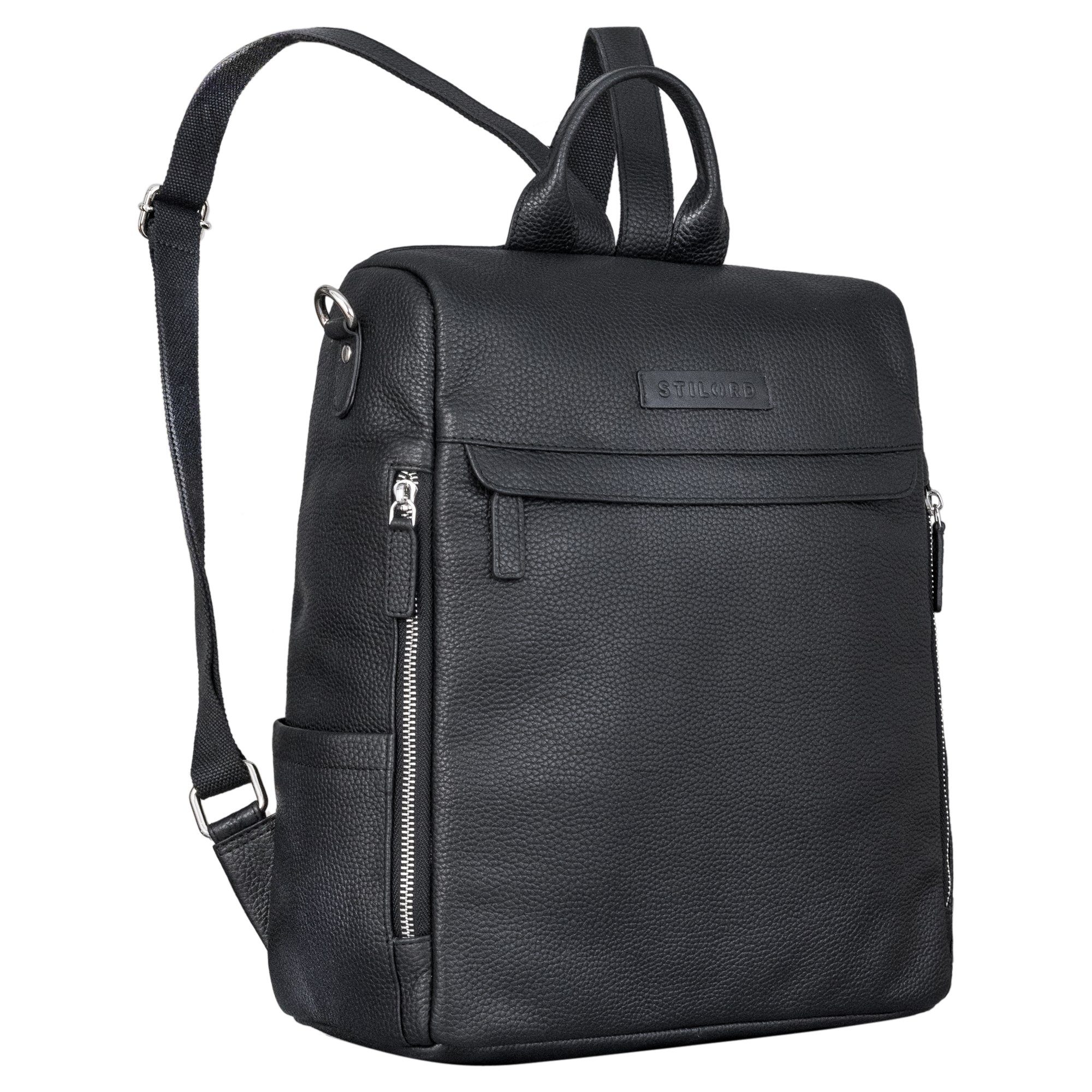 STILORD Notebookrucksack "Tarik" Diebstahlsicherer 2-in-1 Rucksack und Umhängetasche Leder
