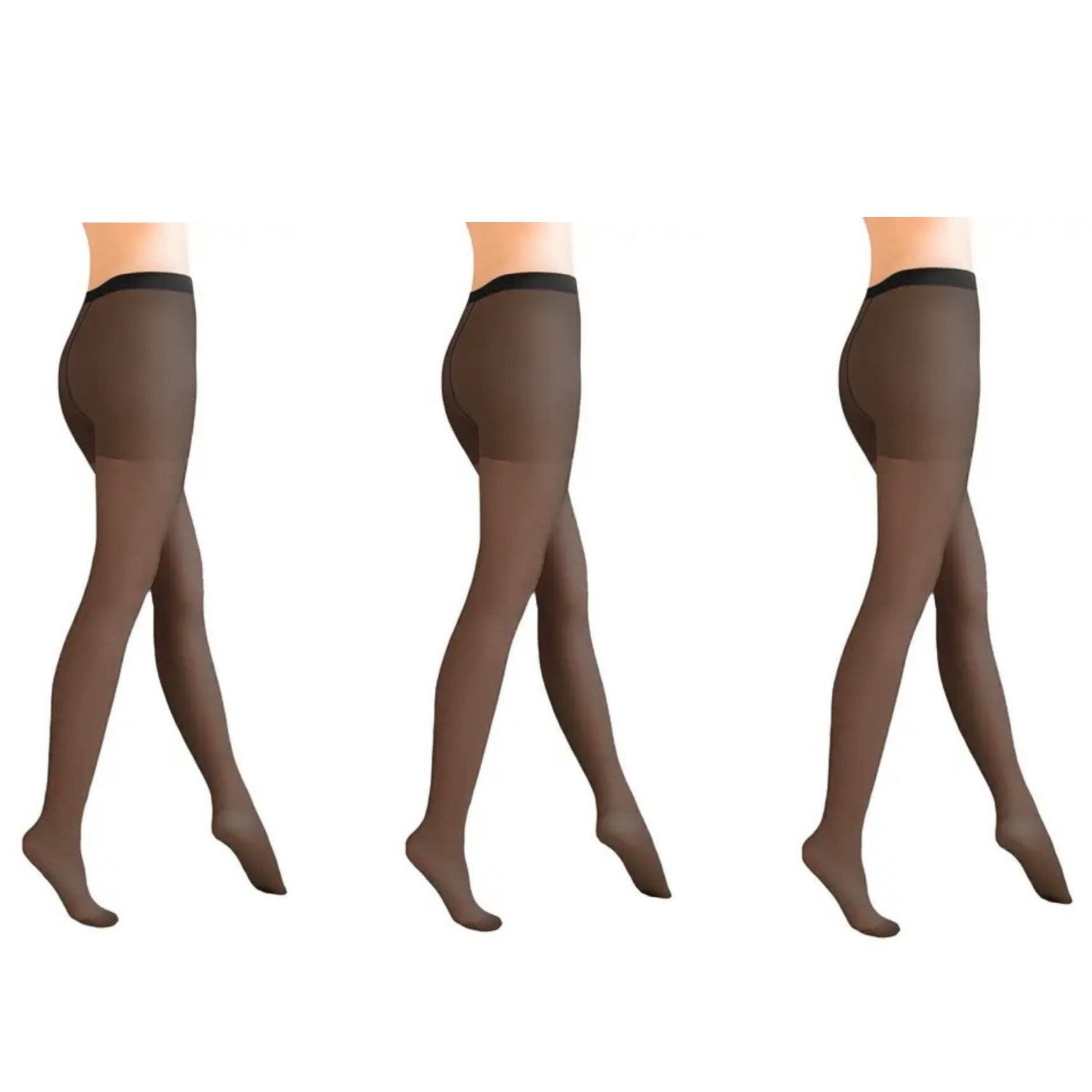 Strumpfhose Classic 3er Pack für Damen 40 DEN - Schwarz