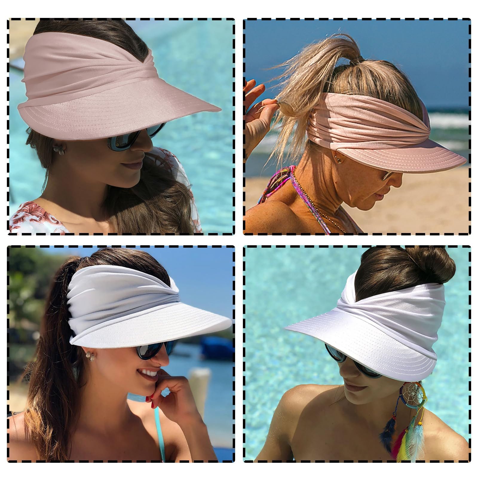 Bextsrack Strohhut Strohhut Sun Visor Hüte für Damen, verstellbare leichte Sommerhut