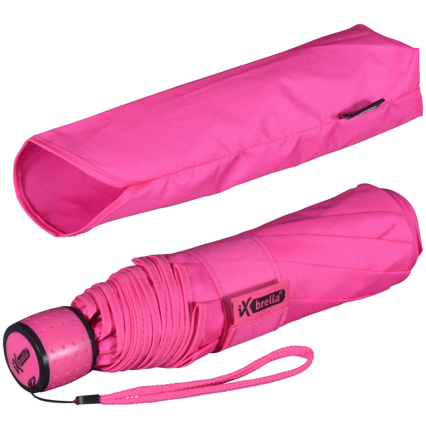 iX-brella Taschenregenschirm Mini Ultra Light - sehr leicht, mit großem Dach, manueller Öffnungsmechanismus, kräftige Farben