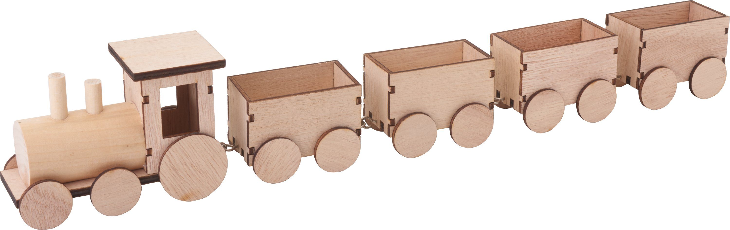 VBS Dekoobjekt Holzzug, 39 x 4,5 x 7 cm, 5 Teile