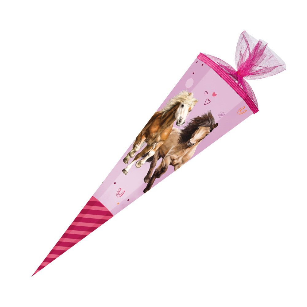 Fotoalbum Nestler Schultüte Coppenrath Pferdefreunde 3 eckig mit Organzaverschlu