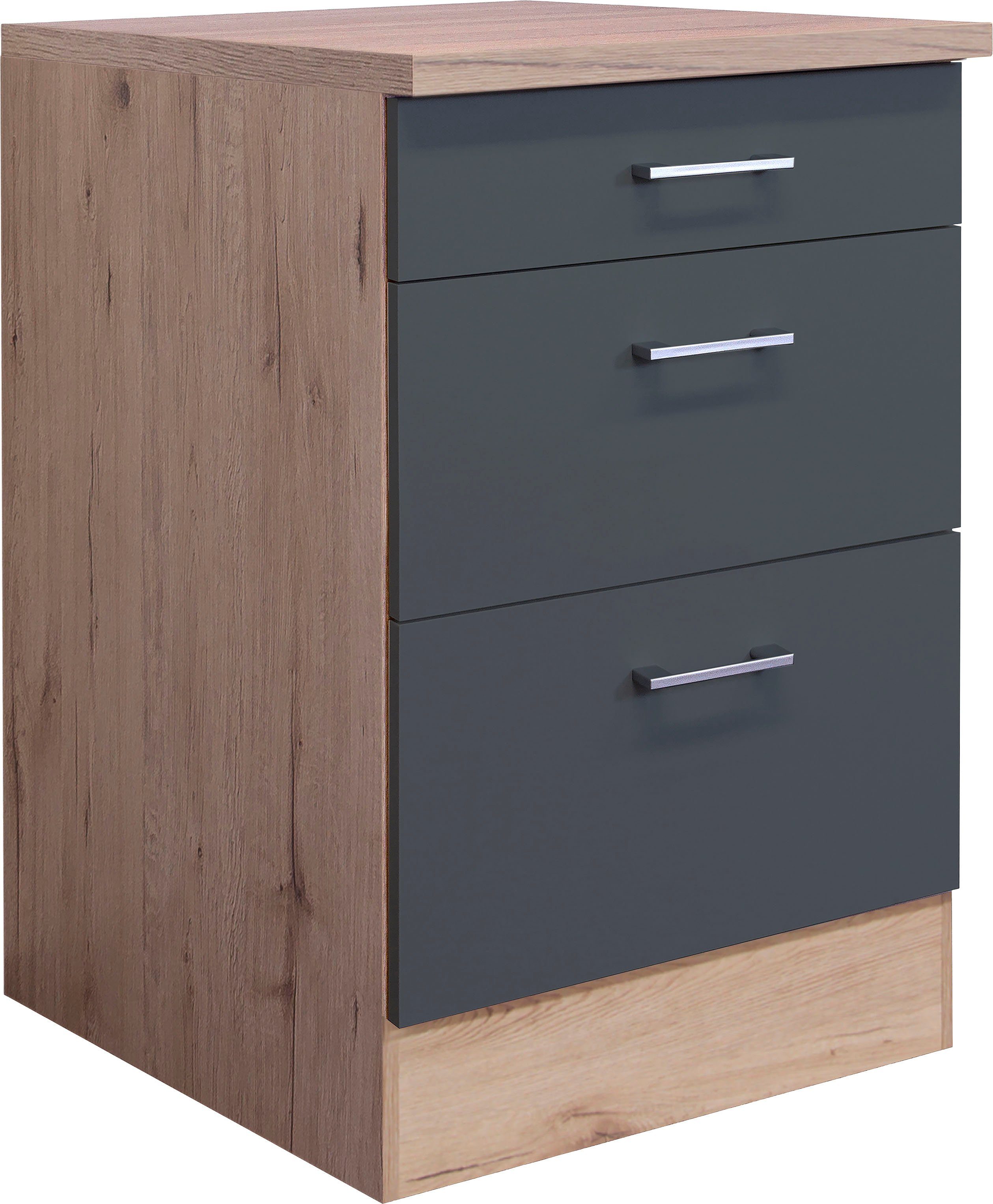 Flex-Well Auszugsunterschrank 85 cm, x x H 60 Auszügen praktischen 60 (B Morena mit x T) x