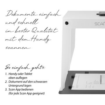 scanlio faltbare Scanbox, SCANLIO Pro Handy Scanner Dokumentenscanner, (Smartphone Scanner)