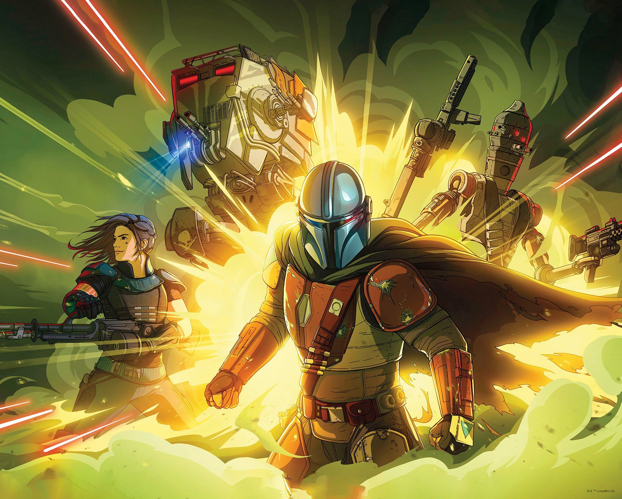 Komar Bild Mandalorian Fireteam, Disney, Star Wars (1 St), Wandbild zur Dekoration im Kinderzimmer - ohne Rahmen