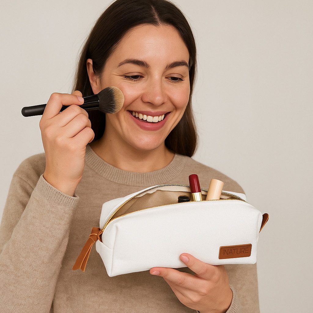 MF Kosmetiktasche Kosmetiktasche Travel Ibiza Cremeweiß Braun (1-tlg) günstig online kaufen