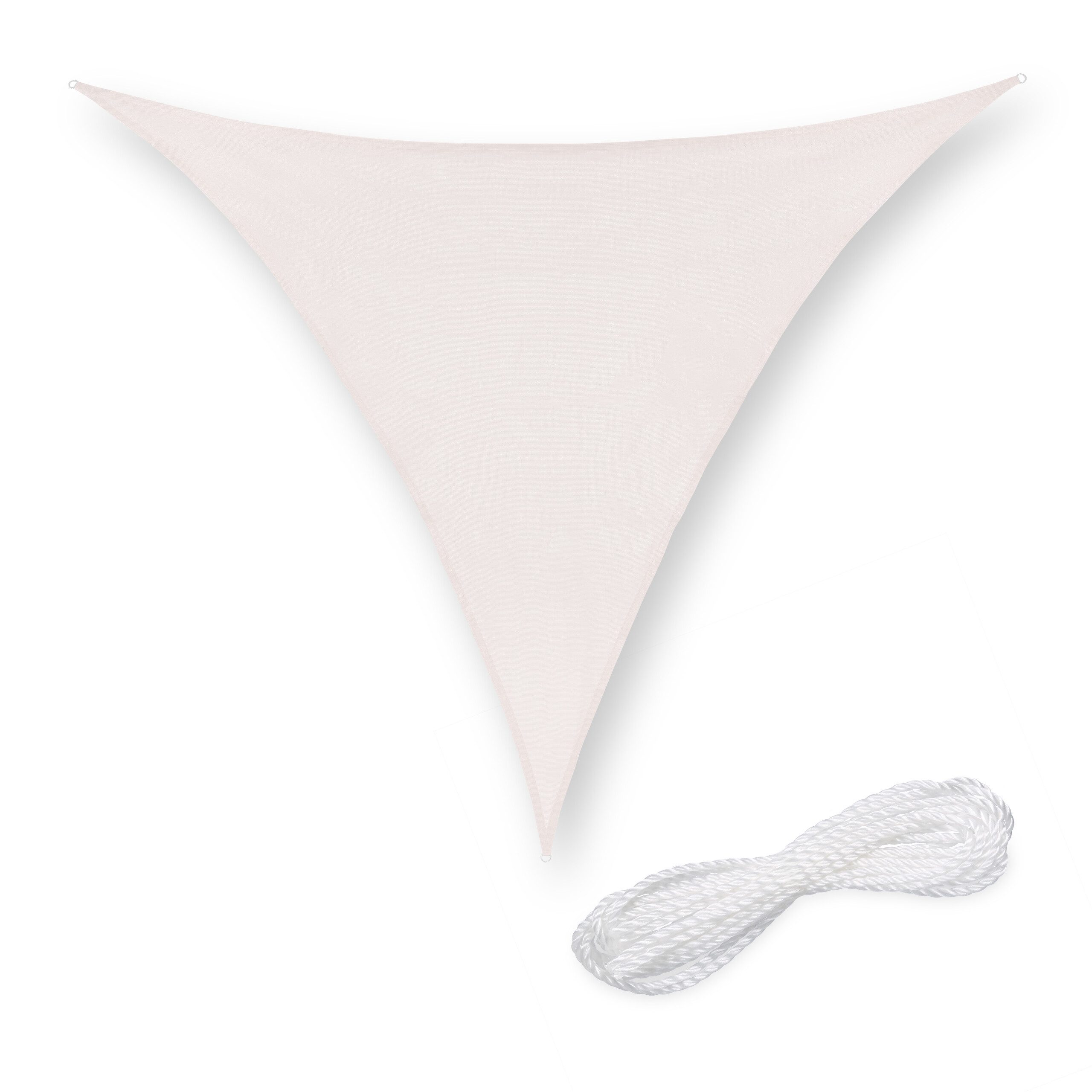 relaxdays Sonnensegel Dreieckiges Sonnensegel HDPE, (1-tlg), weiss