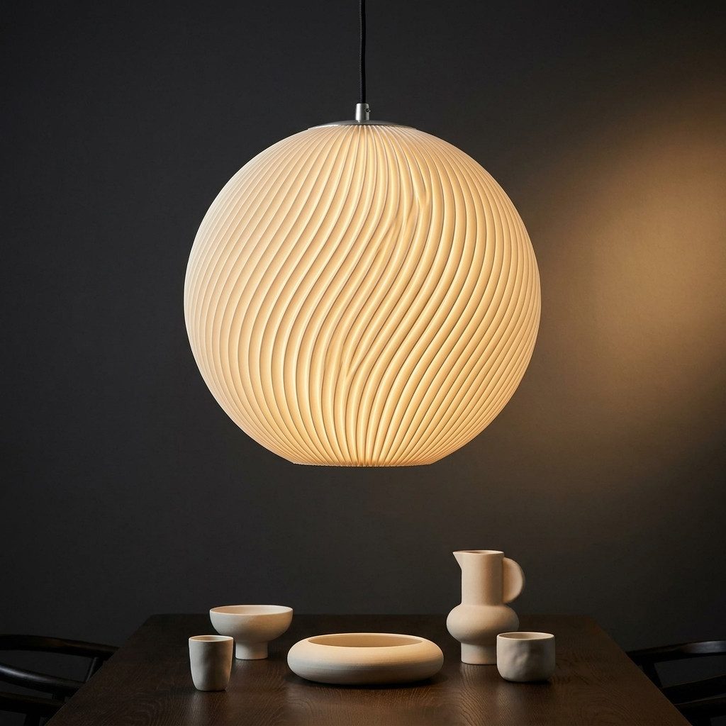 Roomberry Lampenschirm Onda Lampenschirm — Pendelleuchte Kugel, Designer Lampenschirm – Bild 5 von 5