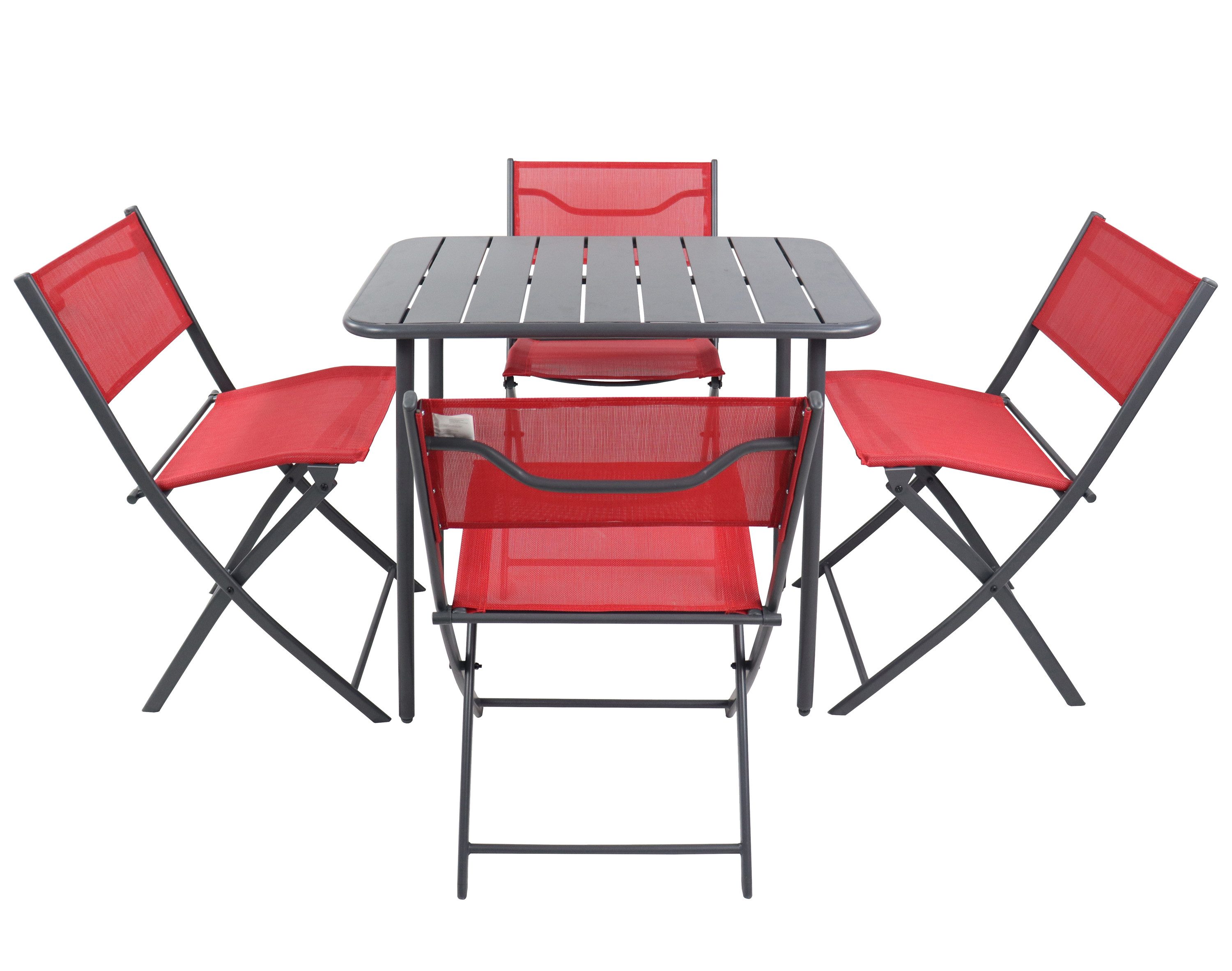 VCM Garten-Essgruppe 5 tlg. Bistroset Balkonset Gartenset Sumila 80x55