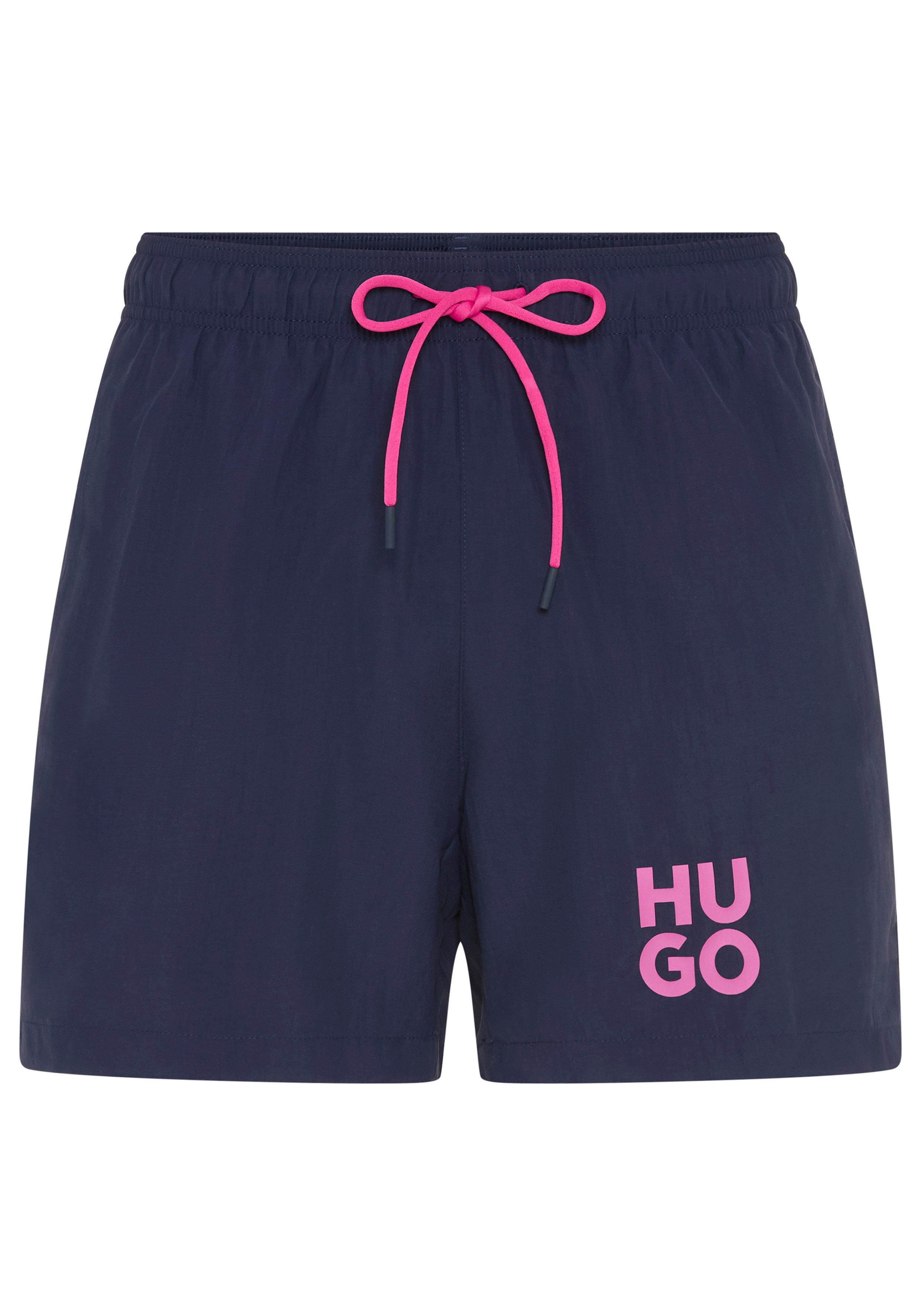 HUGO Badehose Paolo mit Stack-Logo, Tunnelzug