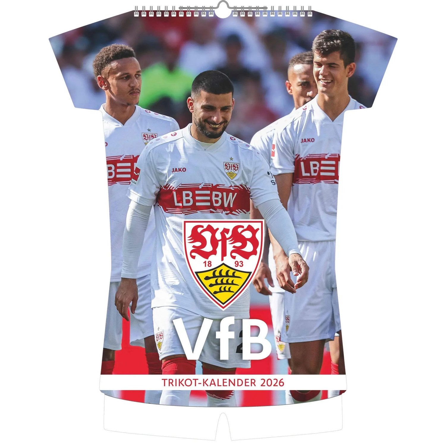 NEUMANN Wandkalender VfB Stuttgart 2026 - Trikotkalender 34x42 cm mit 12 Monatsblättern,...
