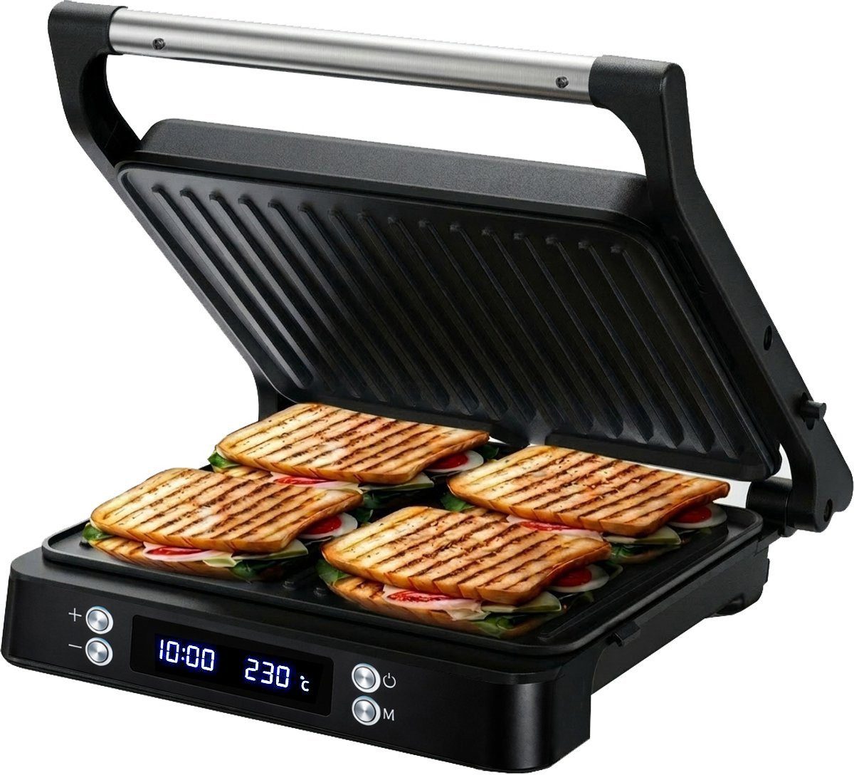 Olvy Kontaktgrill XXL 2000W – Sandwichmaker für 4 Sandwiches
