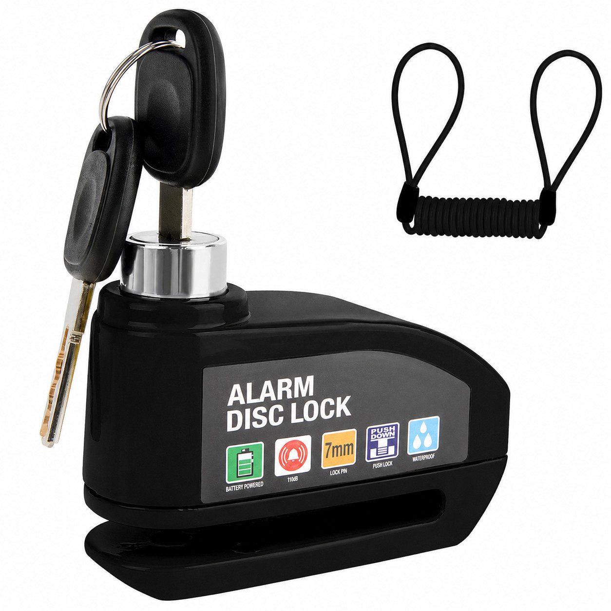 XEOOCE Bremsscheibenschloss Scheibenbremsschloss mit Alarm 110 dB für Motorrad & Roller
