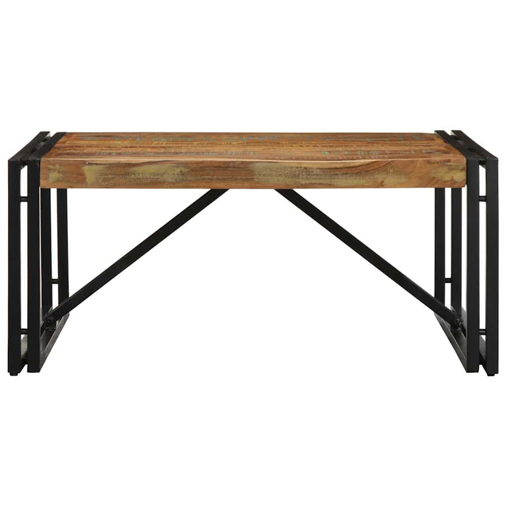 vidaXL Couchtisch Couchtisch Mehrfarbig 80x80x35 cm Altholz Massivholz (1-St)