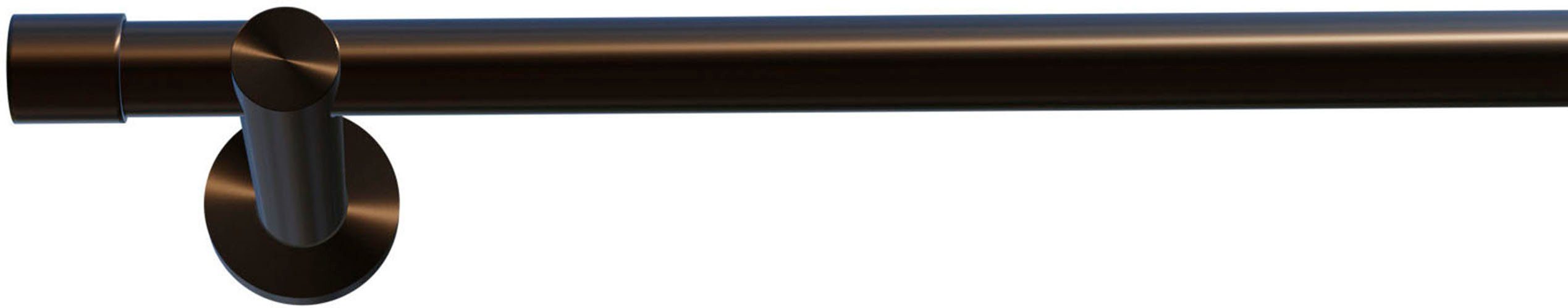 indeko Gardinenstange Linz, Ø 20 mm, 1-läufig, Wunschmaßlänge, mit Bohren, verschraubt, Stahl, Komplett-Set inkl. Montagematerial
