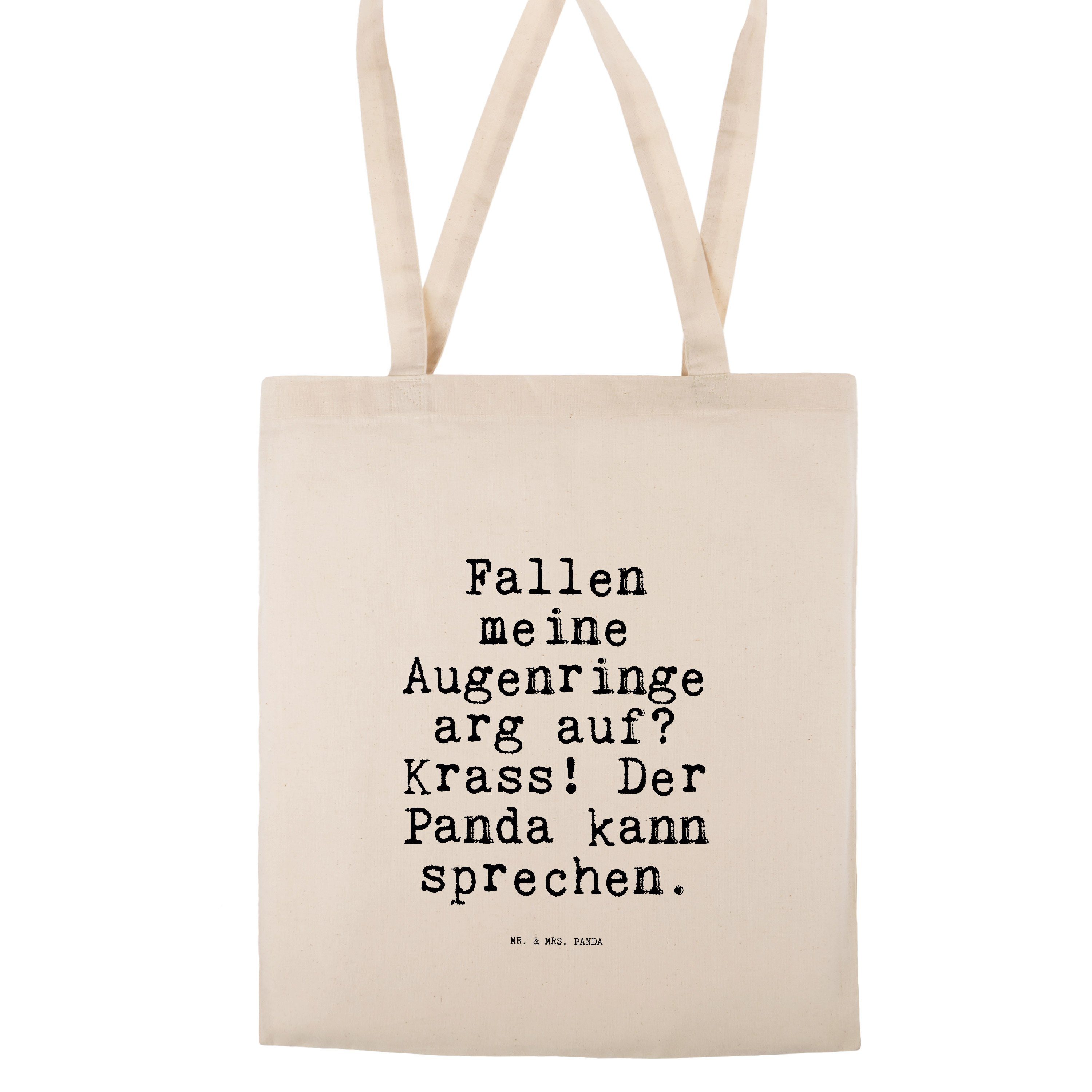 Tragetasche Transparent Mr. - Spru Mutter, Mrs. Augenringe meine & arg... Panda Geschenk, (1-tlg) Fallen -