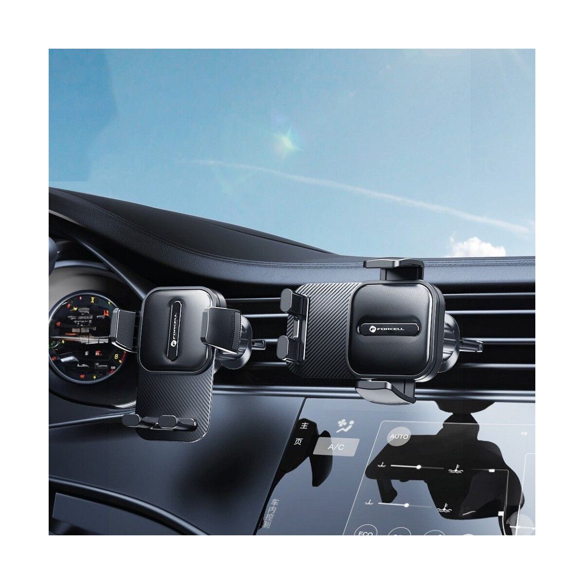 Forcell Handy-Halterung FORCELL Auto Handyhalter GuardianAV Lüftung schwarz, (1-tlg)