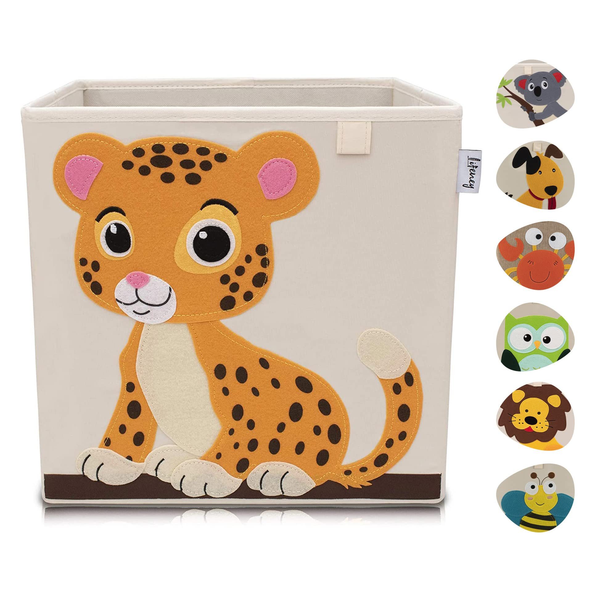 Lifeney Aufbewahrungsbox Aufbewahrungsbox Kinder mit Tiger Motiv für Würfelregale, Spielzeugbox für das Kinderzimmer, Ordnungsbox, Aufbewahrungskorb