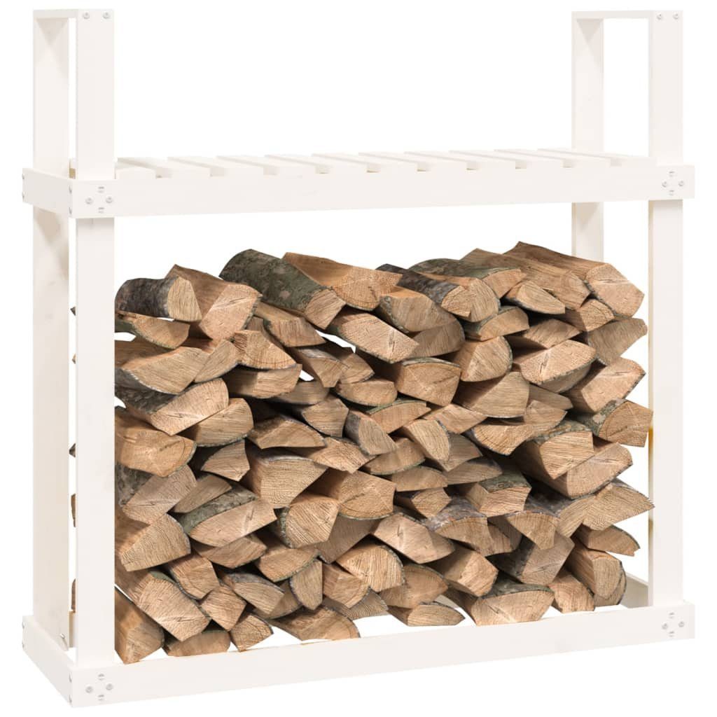 vidaXL Kaminholzregal Kaminholzregal Brennholzregal Kaminholzlager Holzlager Weiß 110x35x108, BxTxH:110x35x108 cm