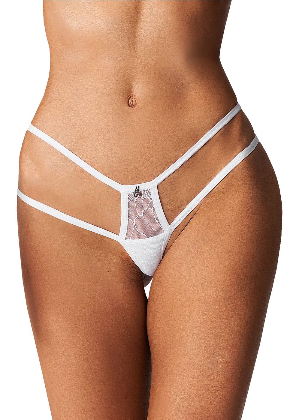 Obsessive String Arrowel Panties mit bestickter Vorderseite - weiß (1-St) elastische Bänder betonen die Kurven