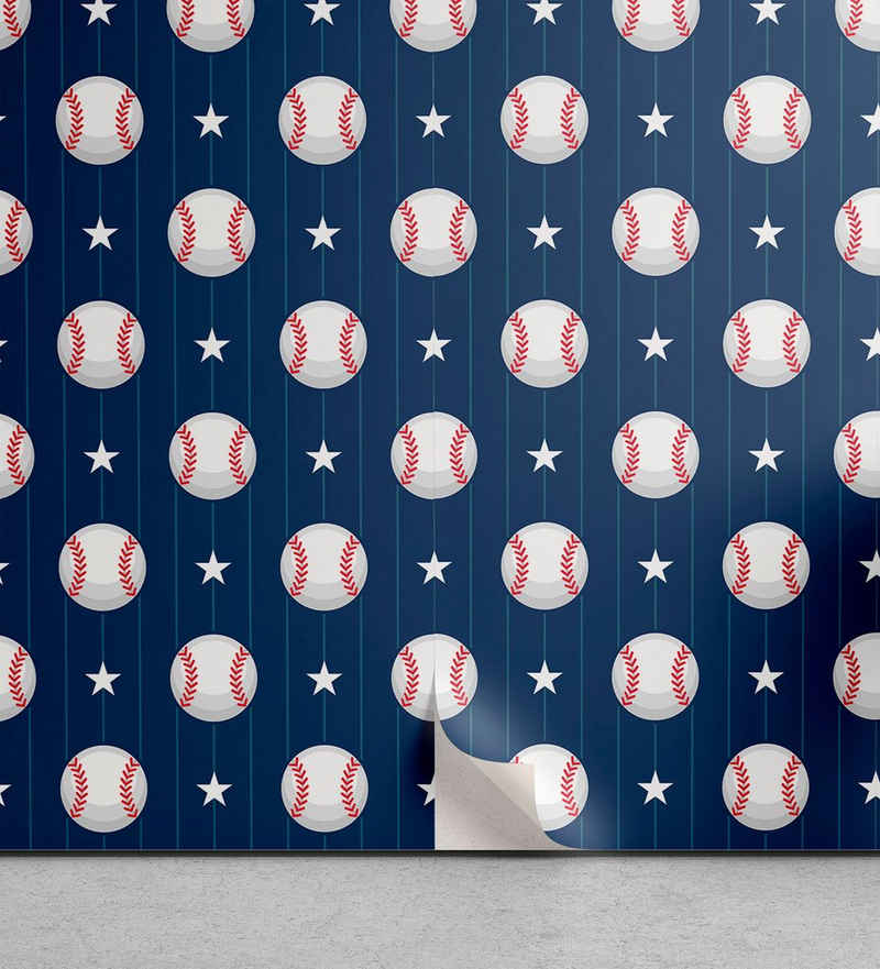 Abakuhaus Vinyltapete selbstklebendes Wohnzimmer Küchenakzent, Sport Baseball-Streifen