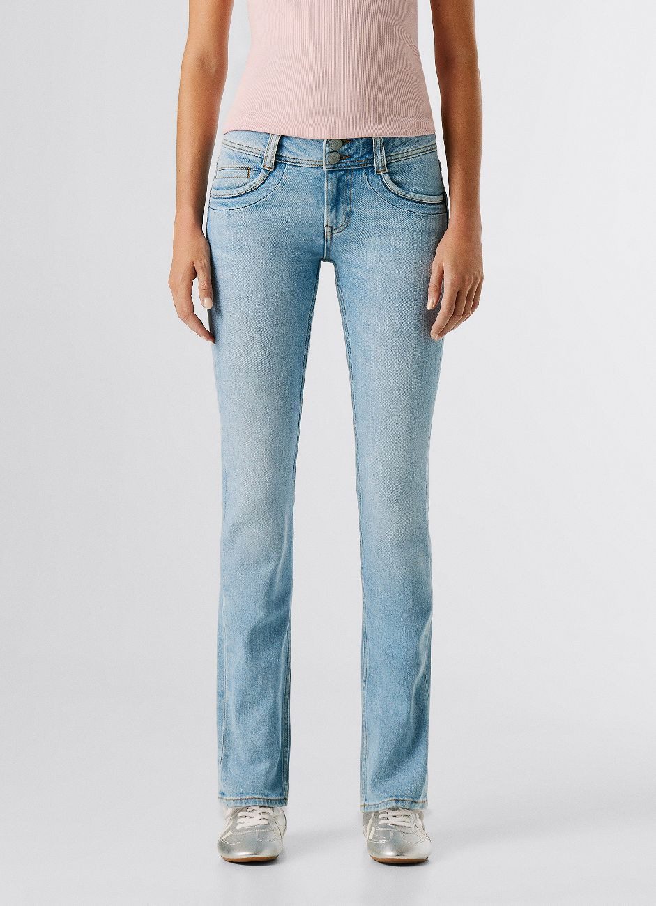 Pepe Jeans Straight-Jeans SLIM JEANS MW GEN mit doppeltem Knopfverschluss