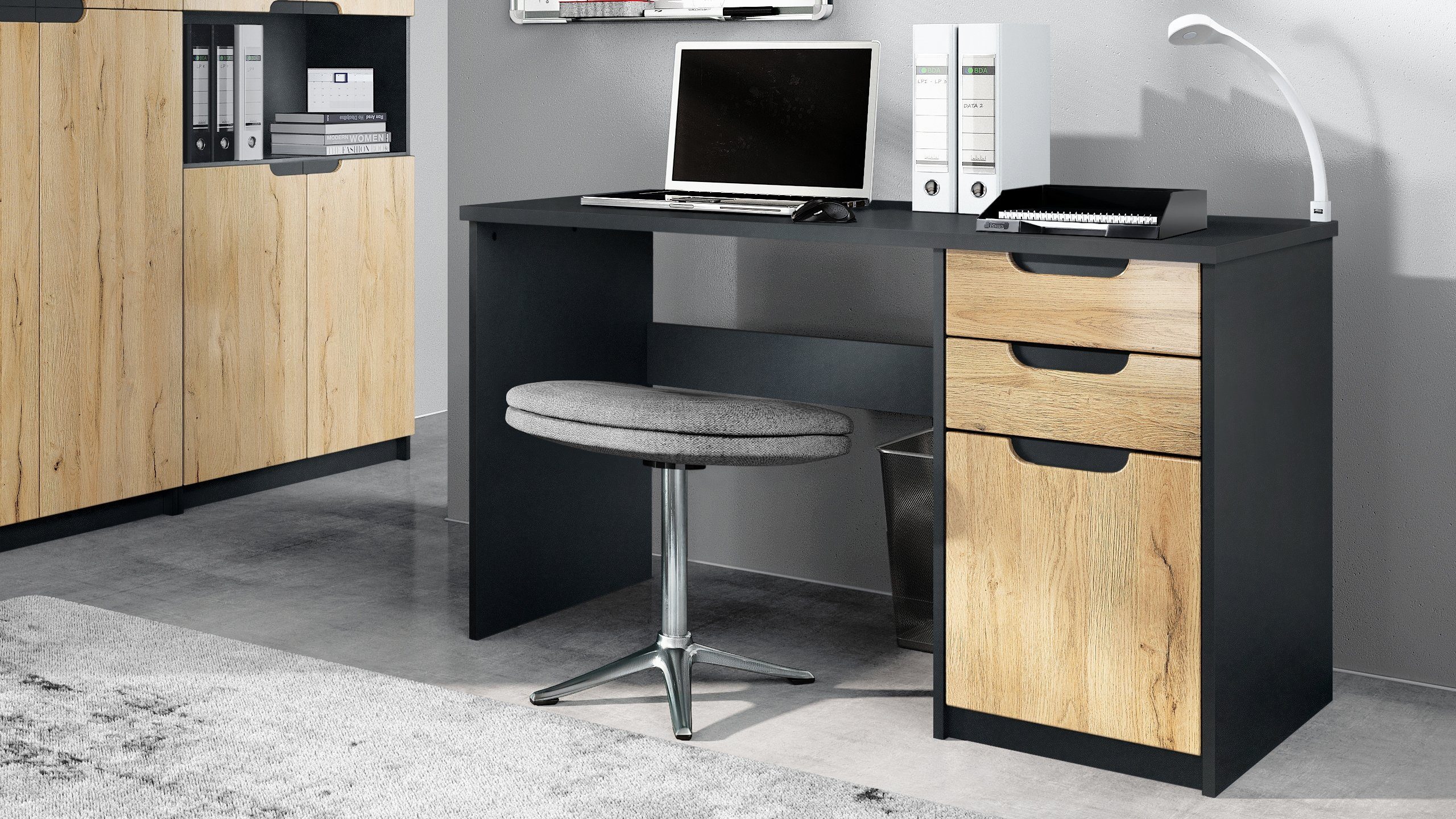 Vladon Schreibtisch Logan (Bürotisch, mit 2 günstig online kaufen