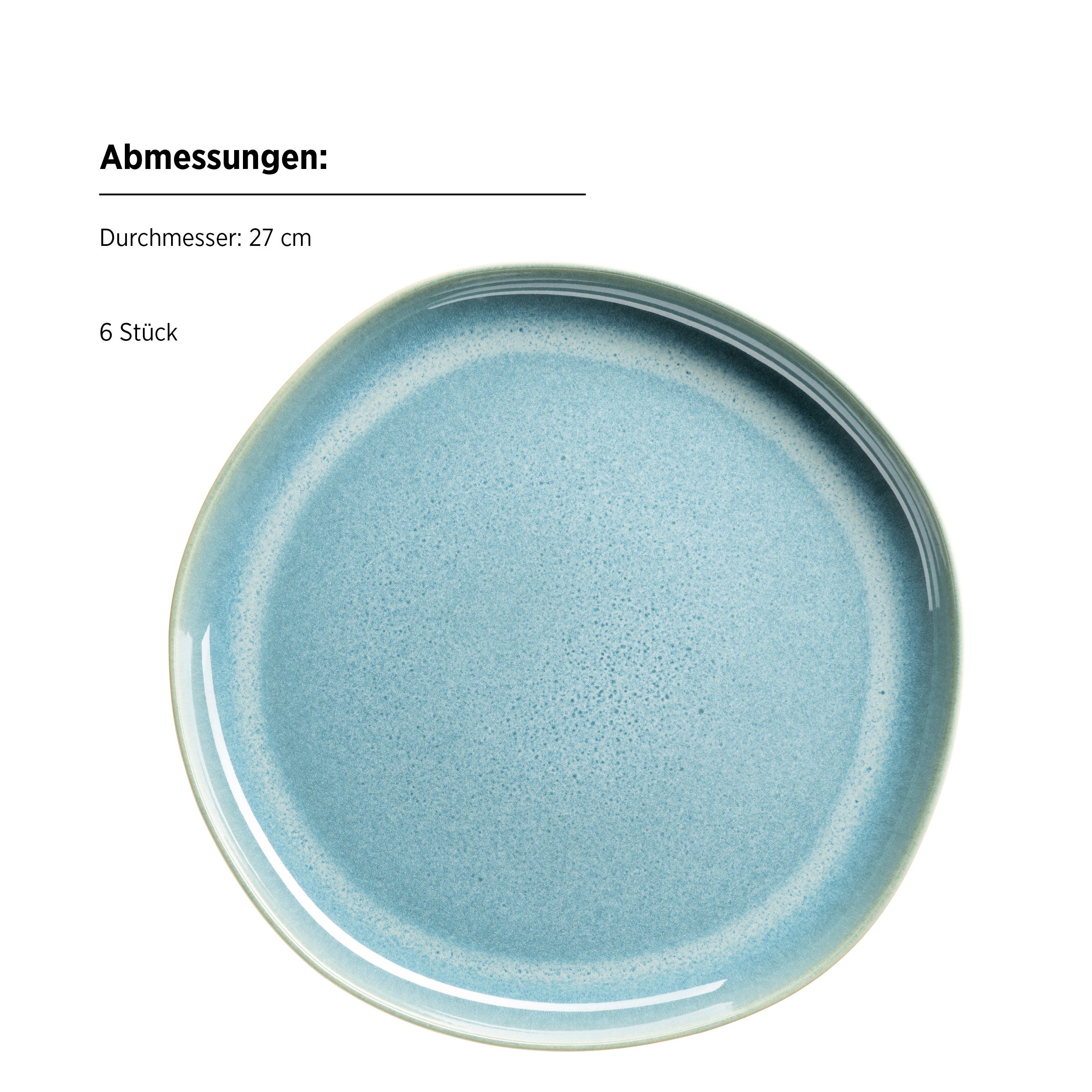 MÄSER Teller-Set Cordelia (6-tlg), 6 Personen, Steinzeug