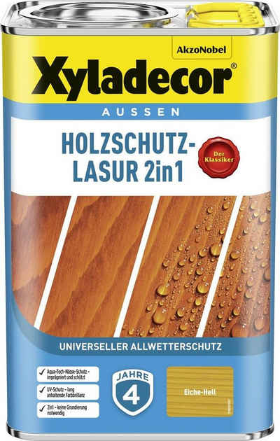 Xyladecor  Holzschutzlasur Holzschutzlasur Eiche hell 4 l Außen Imprägnierung Holzschutzmittel