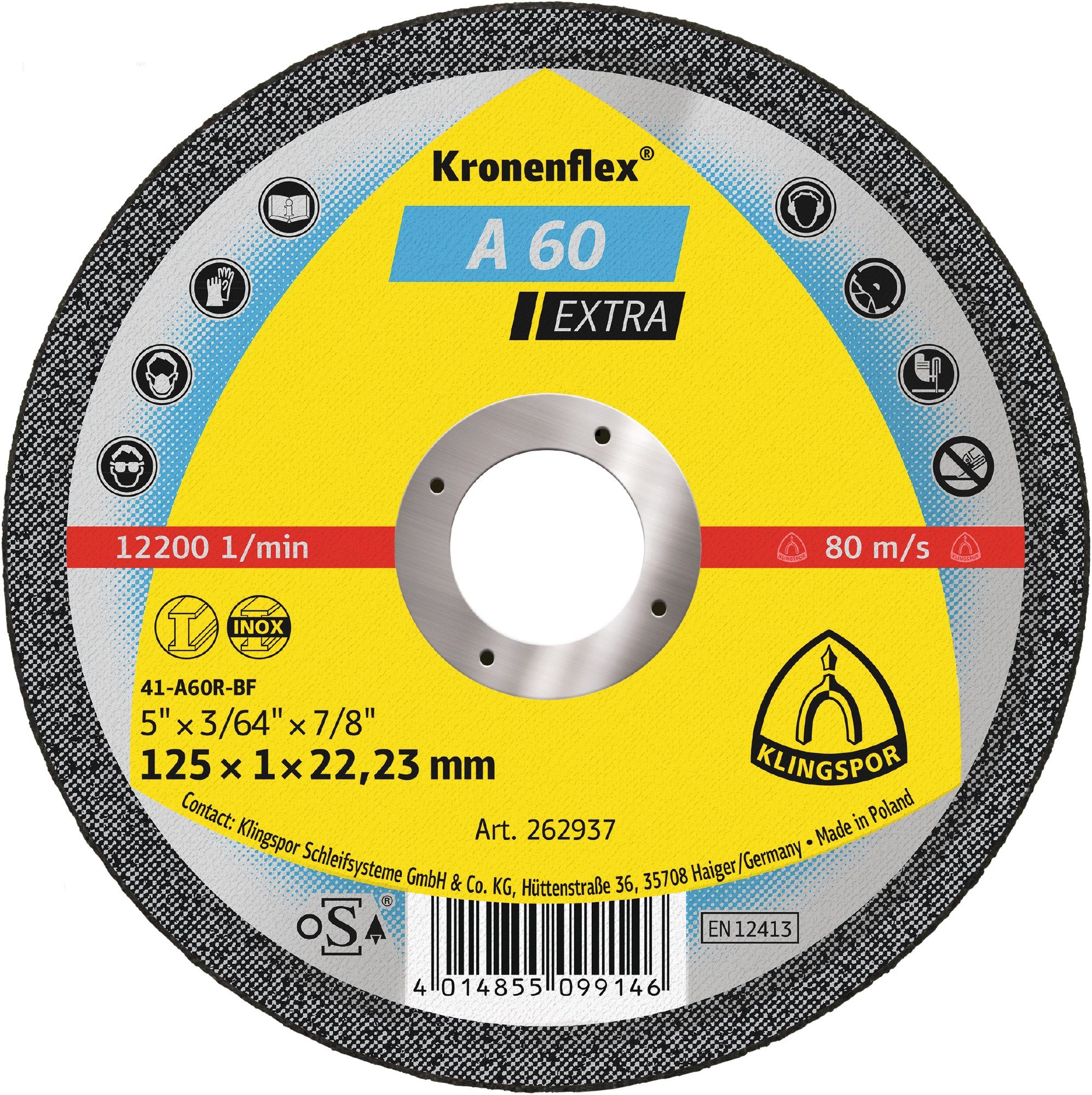 Trennscheiben Klingspor Kronenflex A 60 Extra Trennscheiben 125 x 1 x 22,23 mm