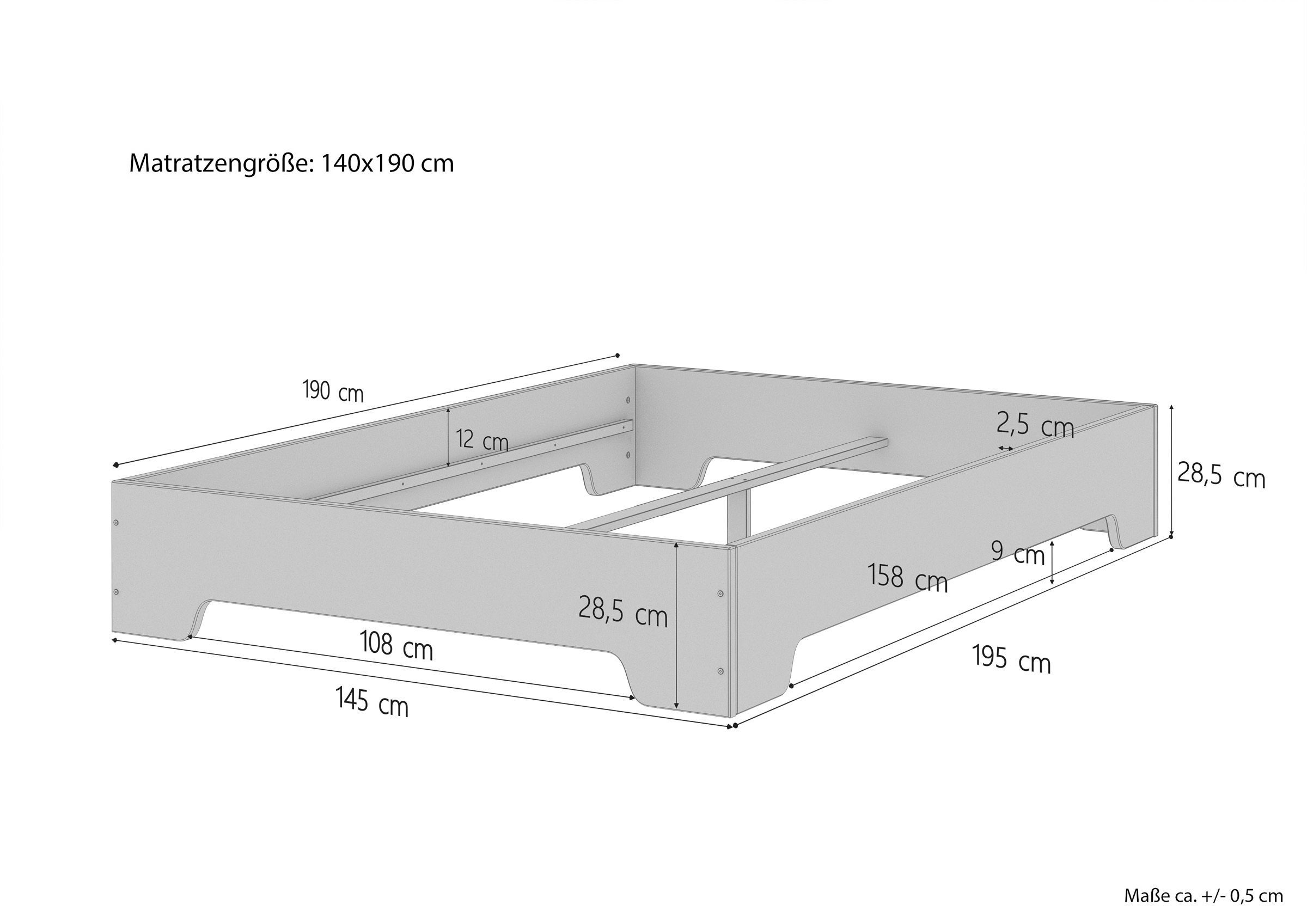 massiv Stabiles ERST-HOLZ wählbar, Bett Futonbett Kiefer natur 120x190 lackiert Kieferfarblos Zubehör