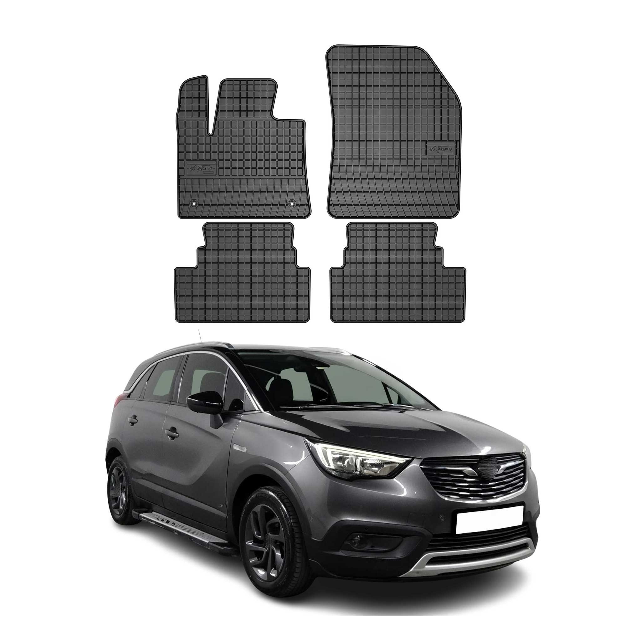 OMAC Auto-Fußmatten für Opel Grandland X 2017-2025 Gummimatten Schwarz 4x (4 St), für Opel Grandland X 2017-2025 Opel Grandland X 2017-2025, Antirutsch,Wasserfest,Einfache Installation