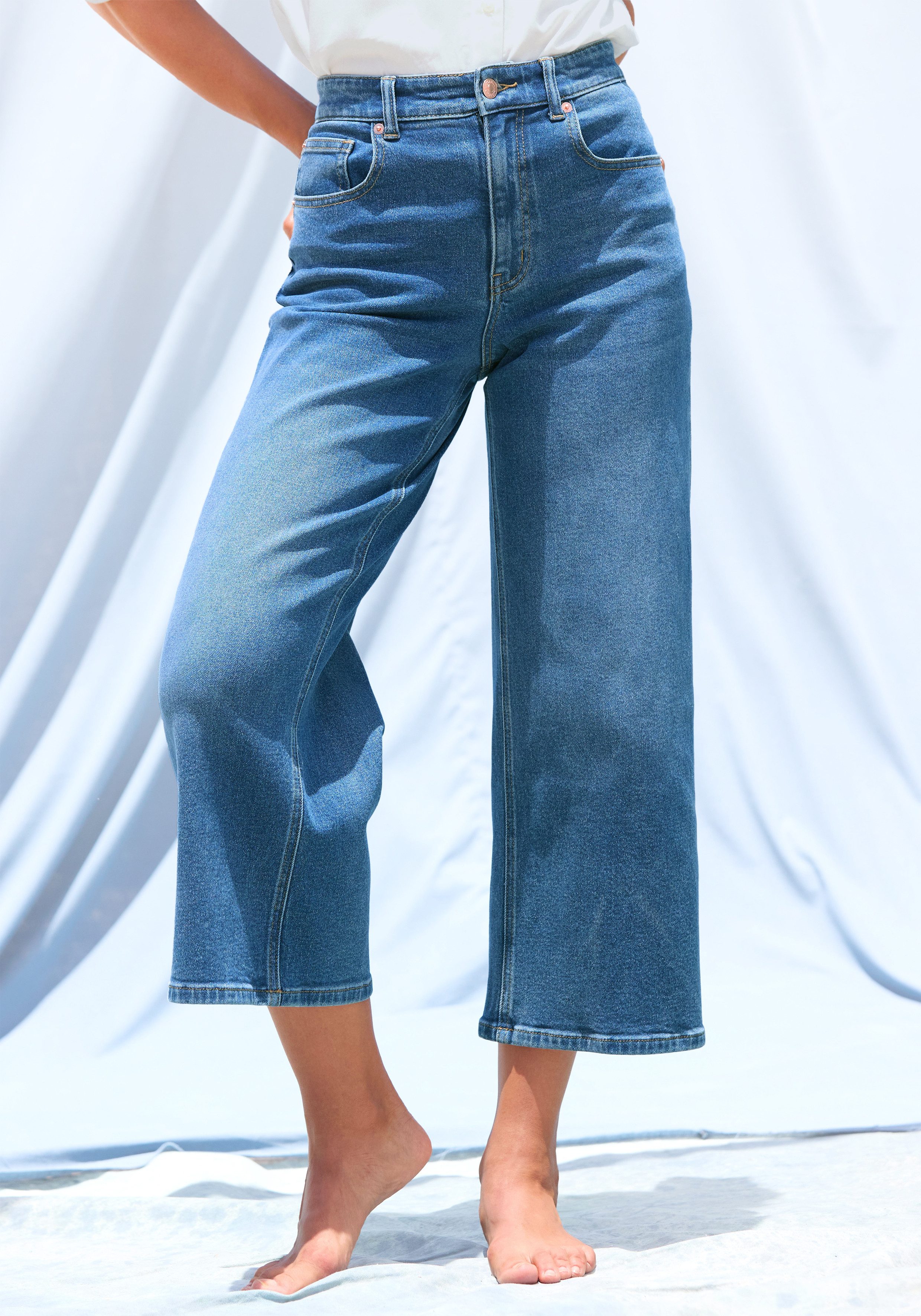 LASCANA 7/8-Jeans aus Baumwoll-Denim, Straight-Leg