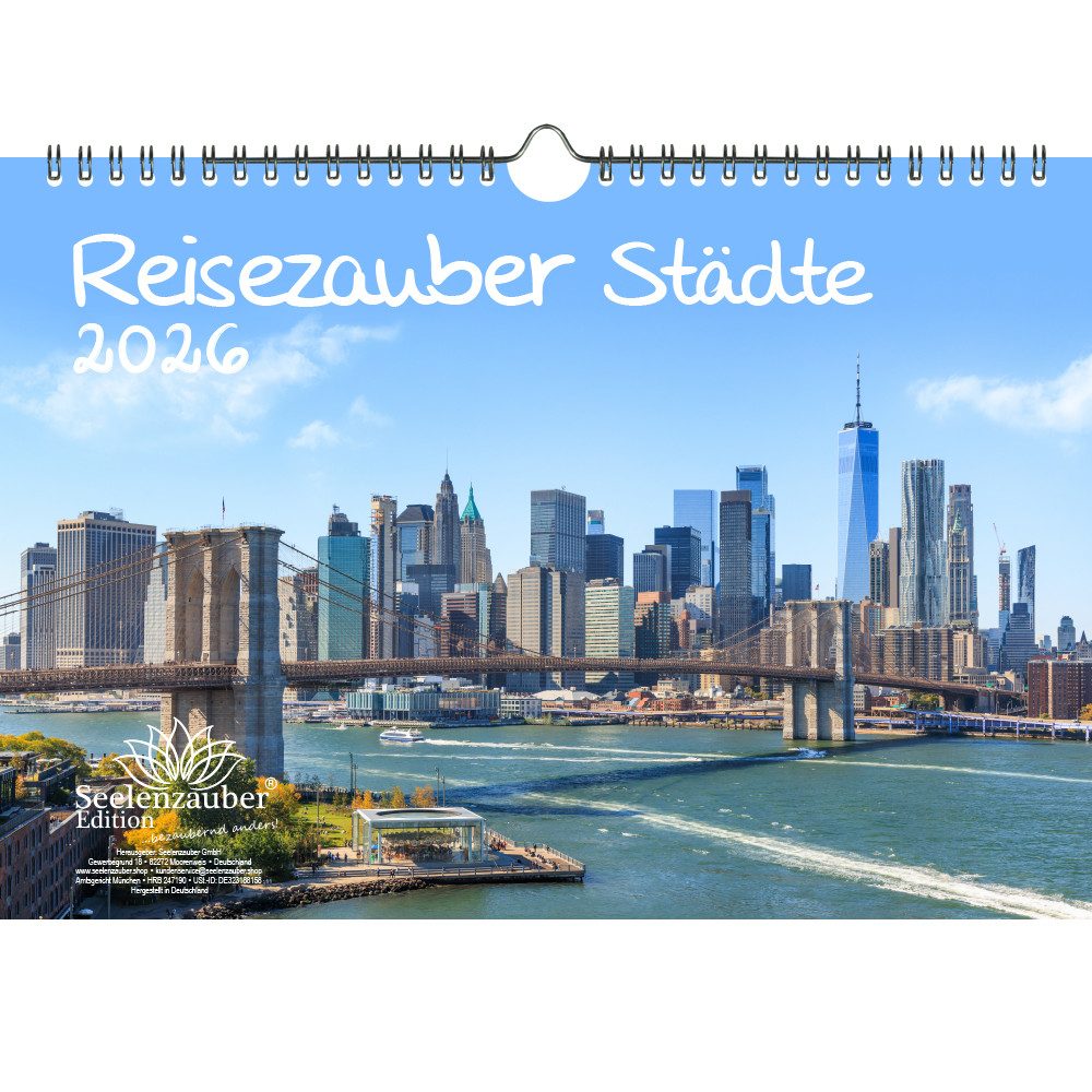 Seelenzauber Wandkalender Städtezauber DIN A4 Календарі für 2026 Städte - Seelenzauber
