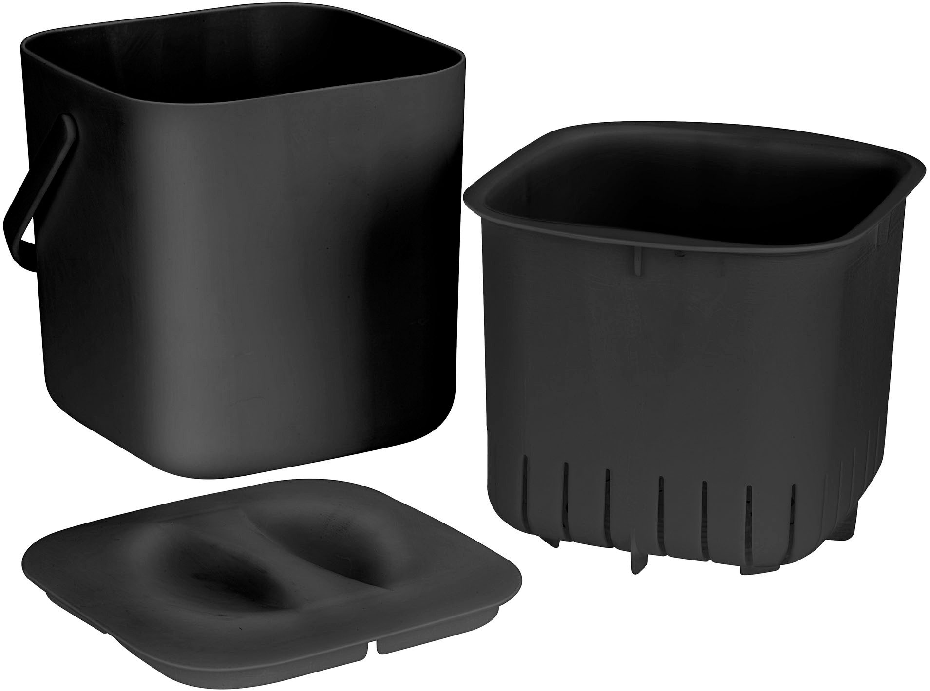 SCHÖNER WOHNEN-Kollektion Biomülleimer CINDY, Komposteimer, Abfallsammler mit Henkel und herausnehmbarem Sieb, 3 L