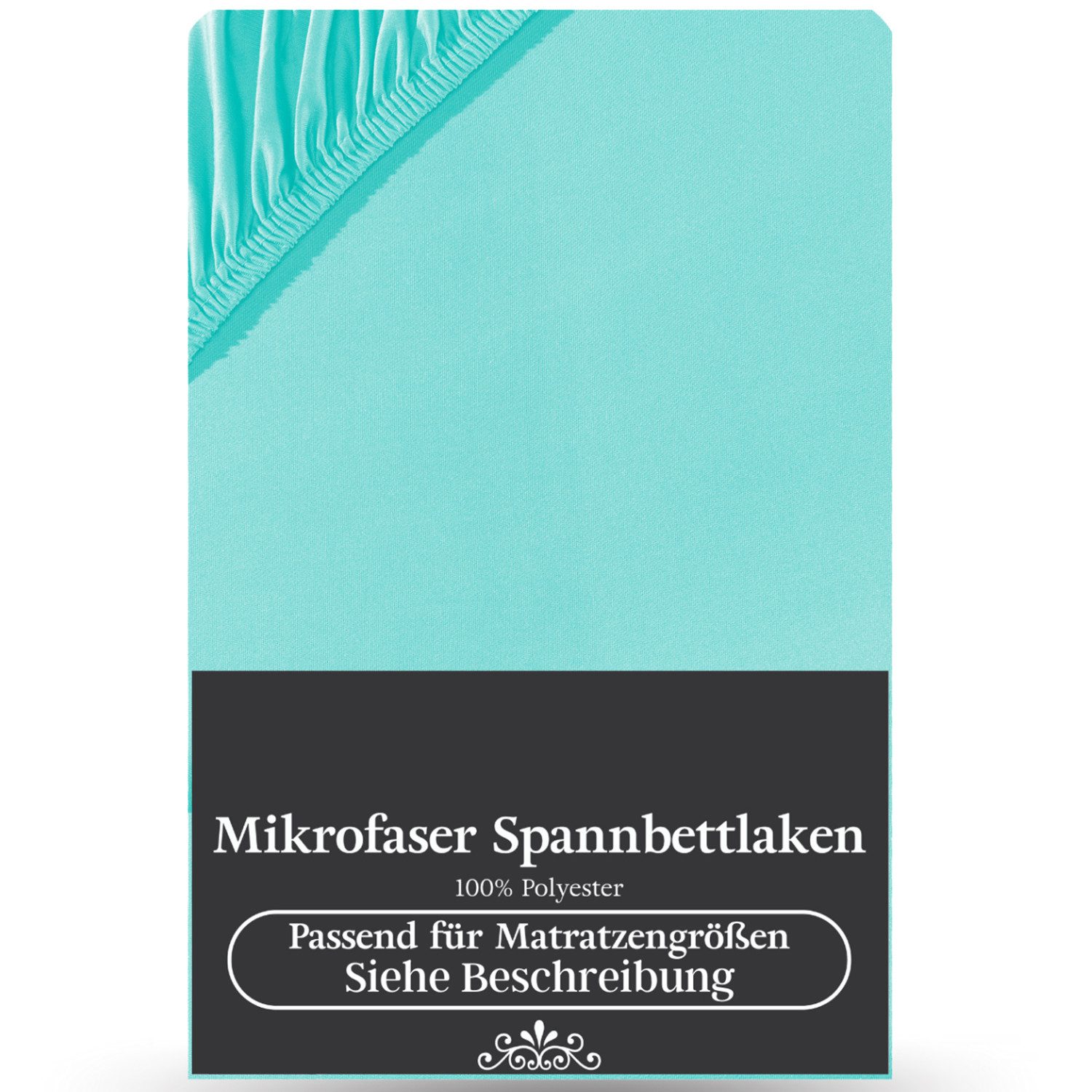 Visaggio Spannbettlaken Mikrofaser Spannbetttuch Bettlaken 90x200 140x200 180x200 200x220, Microfaser, Gummizug: rundum, viele Größen und Farben, Steghöhe 30 cm für Matratzenhöhen bis 22 cm