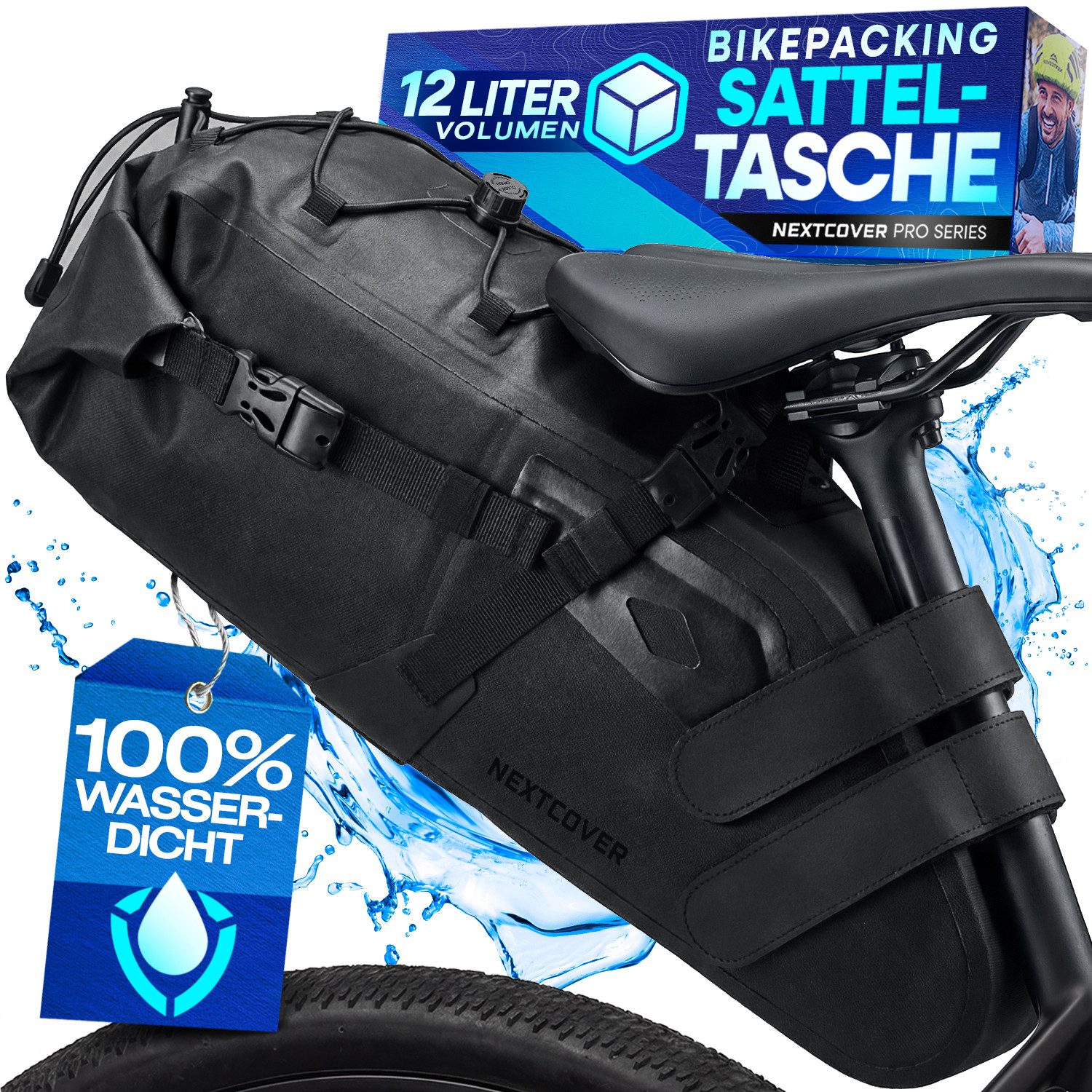 Nextcover Fahrradtasche Nextcover® Bikepacking Satteltasche [12 Liter]