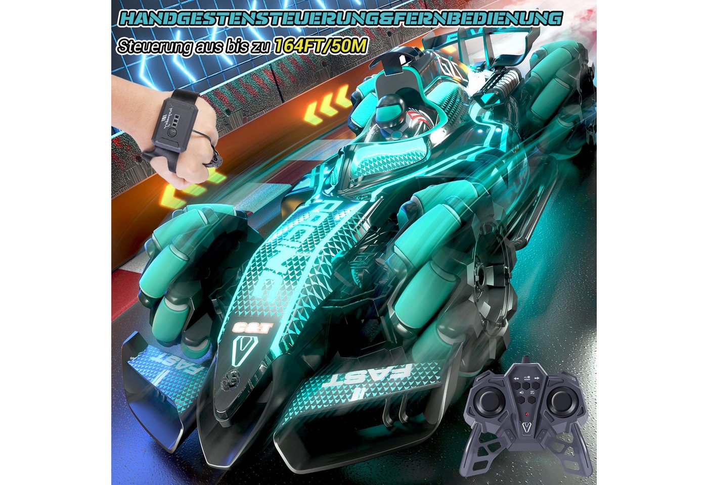 Thumbnail - Elegear RC-Auto Ferngesteuertes Auto mit LED Lights Geschenke für Kinder (2-tlg), RC Auto Spielzeug Geschenken, ab 5/6/8...