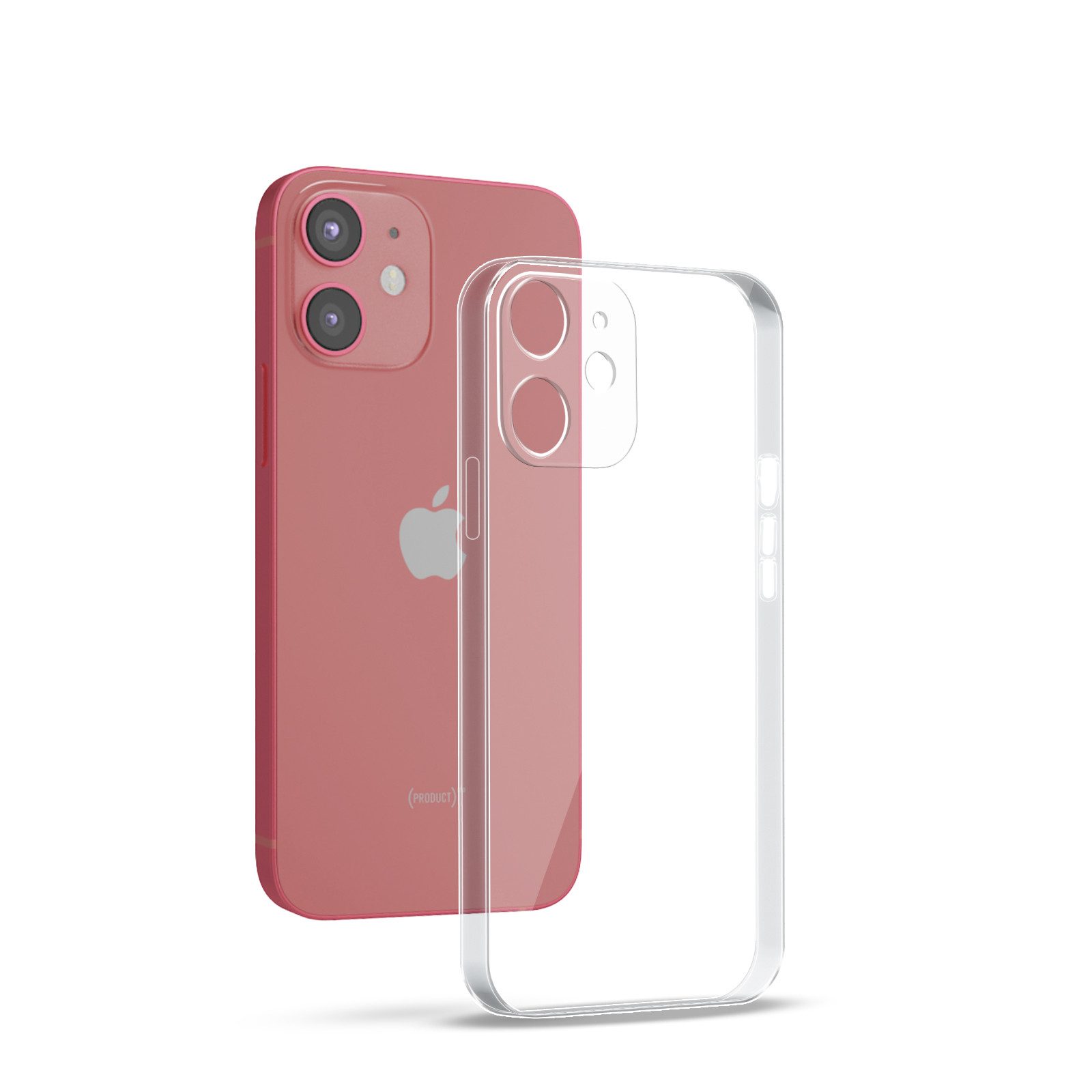 Tec-Expert Handyhülle Handy Hülle Cover für Apple iPhone 12 mini 5,4 Zoll, 5,4, Slim Case Bumper Schutzhülle Transparent