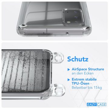 EAZY CASE Handykette 2in1 Metallkette für Samsung Galaxy S20 6,2 Zoll, Handykordel Kette zum Umhängen Cross Bag Schutzhülle Anthrazit Grau