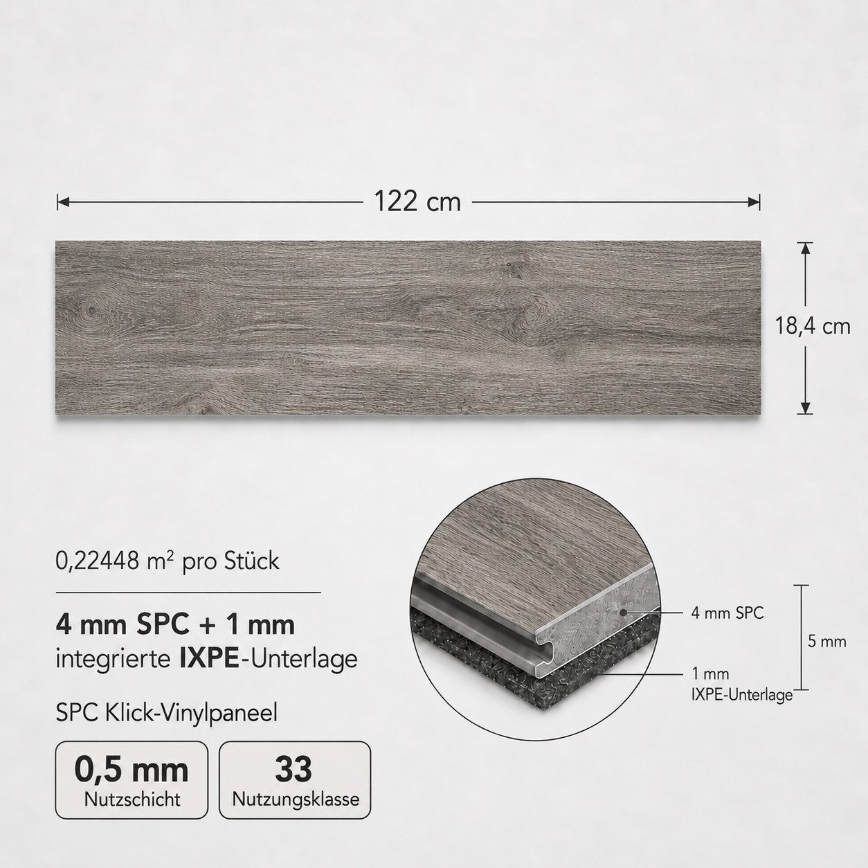 Berti Graf Designboden SPC Vinylboden 5 mm Klick wasserfest mit Trittschalldämmung, kleberfrei, pflegeleicht – Bild 2 von 5