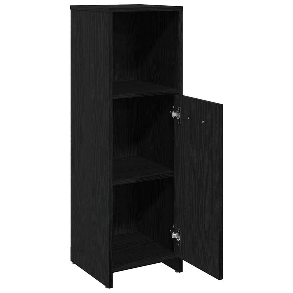 vidaXL Badezimmer-Set Badezimmerschrank Schwarz Eiche 30x30x95 cm Holzwerkstoff, (1-St) – Bild 5 von 5