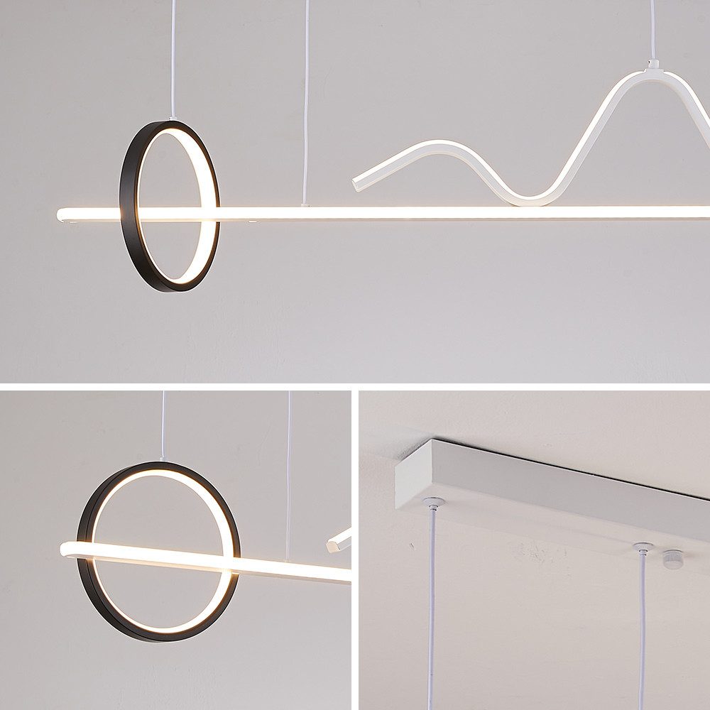 Euroton LED Pendelleuchte LED Pendelleuchte 2130 LED Hängelampe mit Fernbedienung, LED fest integriert, kalt - warm, 7000 k - 3000 k stufenlos einstellbar