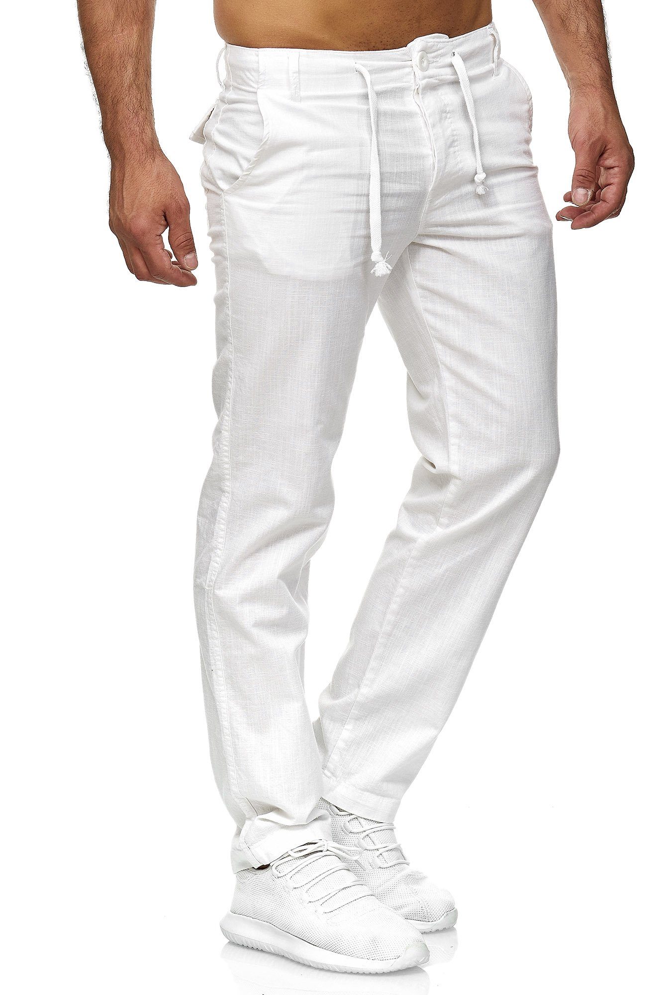 Reslad Leinenhose Reslad Herren bequeme Baumwollhose Leinenhose Optik Strandhose RS-3000 (1-tlg., Freizeithose) Strandhose im Leinen-Look mit Tunnelzug