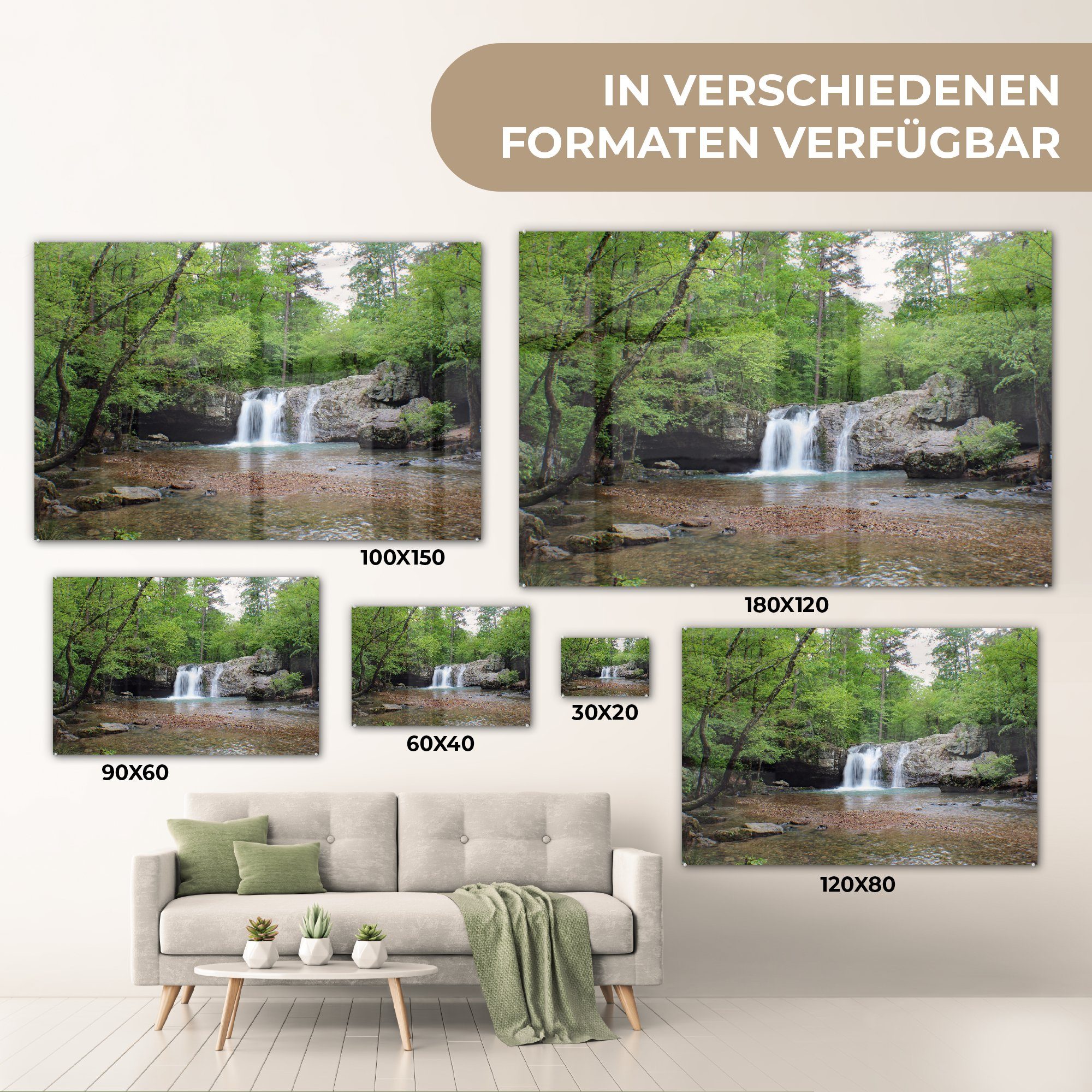 Arkansas, in Acrylglasbild Acrylglasbilder & (1 MuchoWow St), Schlafzimmer Wasserfall Wohnzimmer