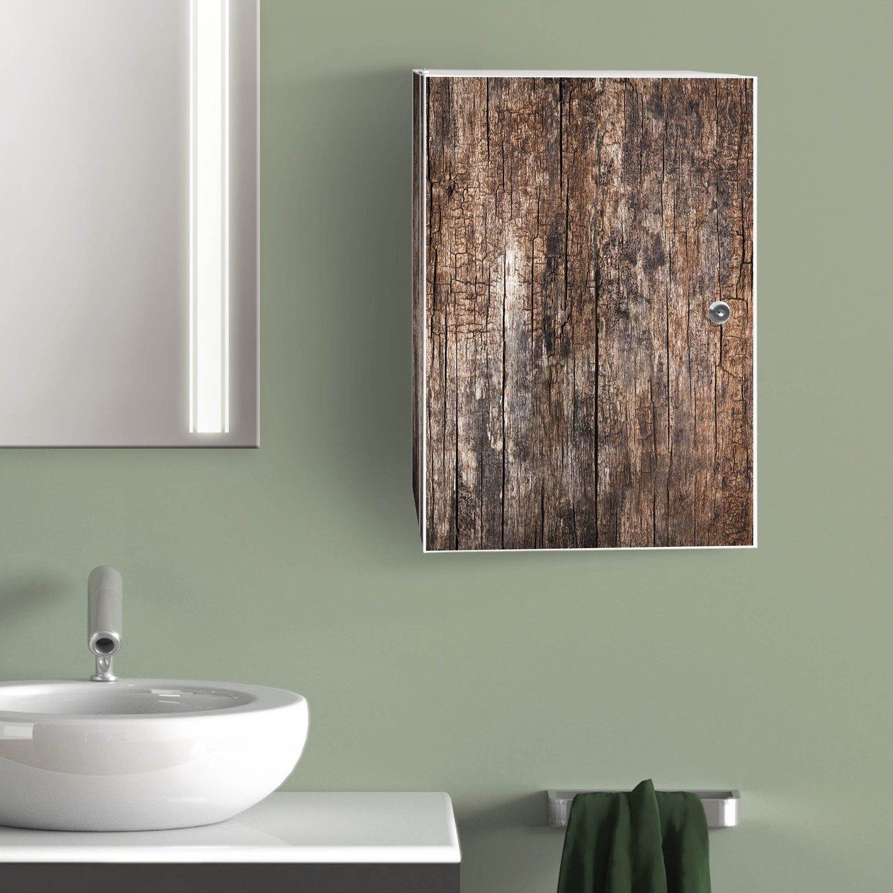 banjado Medizinschrank Stahl Altes Holz (abschließbar, günstig online kaufen